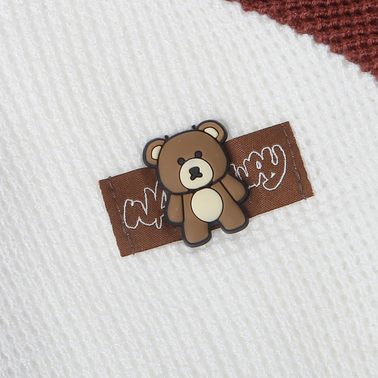 Bộ quần áo len bé trai Mamago 4 cúc gấu 25M-QA06 (Nâu be) 5