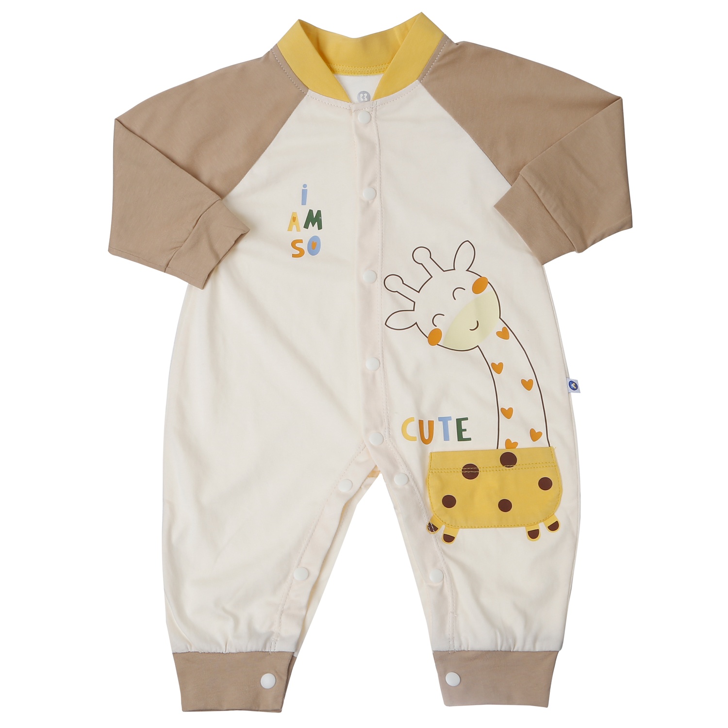 Bộ body dài tay bé trai KidsPlaza in hươu HN25T (Be nâu)  hình 1