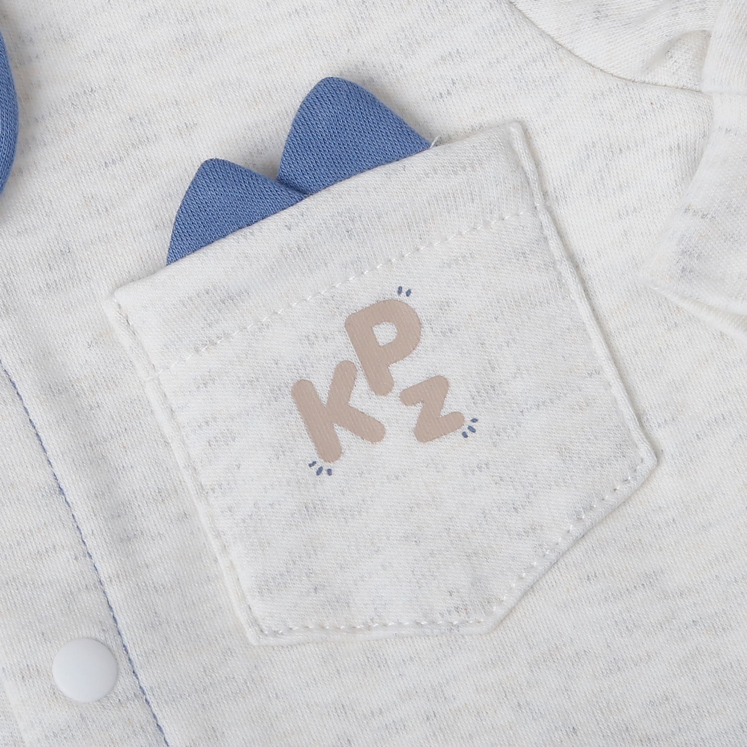 Body dài tay cài giữa cho bé KidsPlaza ND25D (Xanh ghi) 