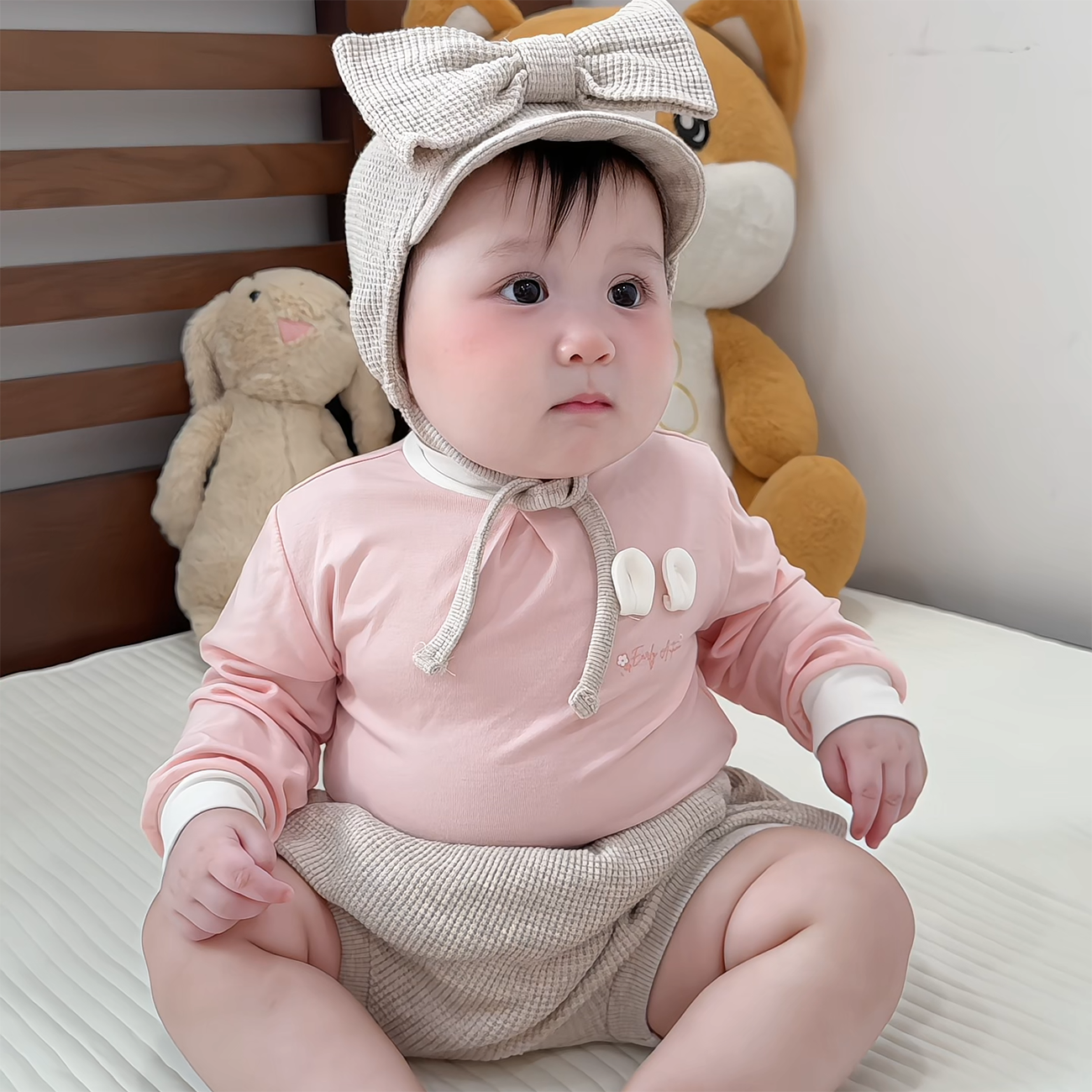 Áo cổ 3 phân KidsPlaza Otis gắn tai ND25T (Hồng nhạt)  hình 1