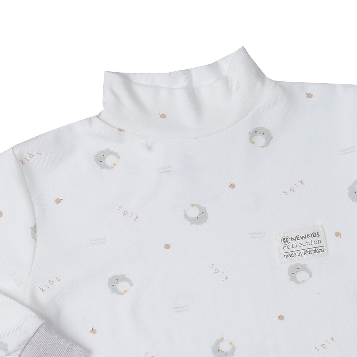 Áo cổ 3 phân KidsPlaza Otis in gà ND25T (Trắng) hình 2