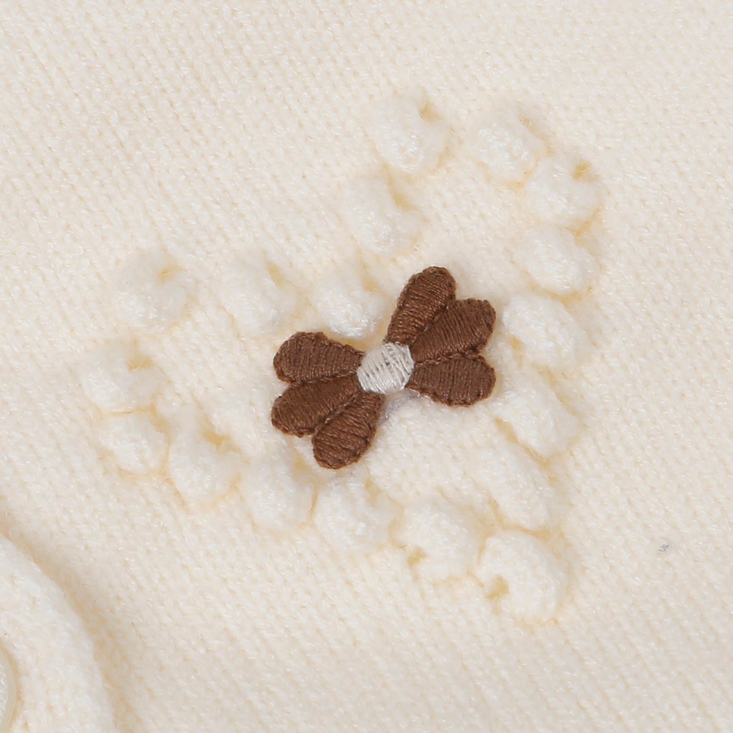 Áo len bé gái Mamago gắn nơ trái tim 25M-A04 (Be) hình 3