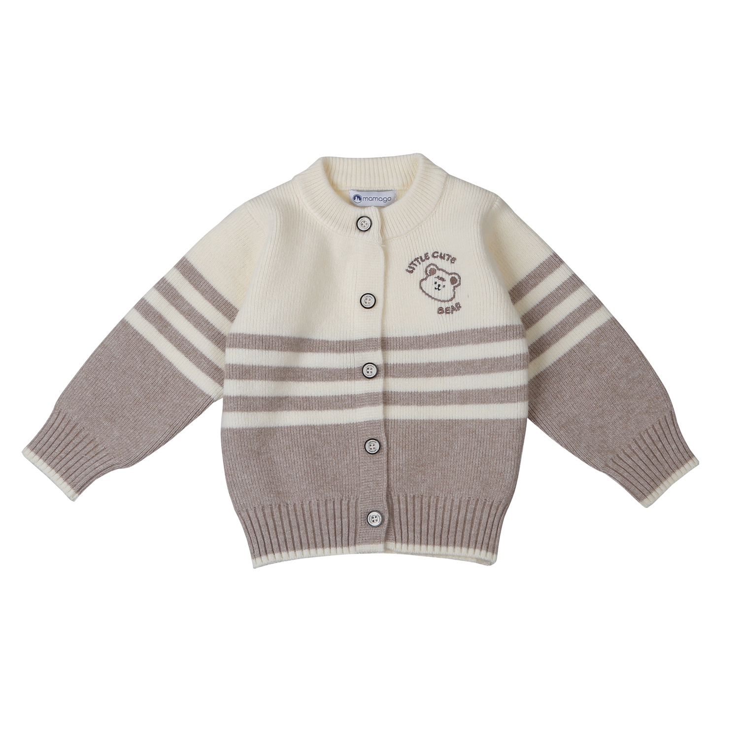 Áo len gile sơ sinh Mamago ND19 (Hồng đậm) Áo len bé trai Mamago kẻ thêu gấu 25M-A01 (Be)