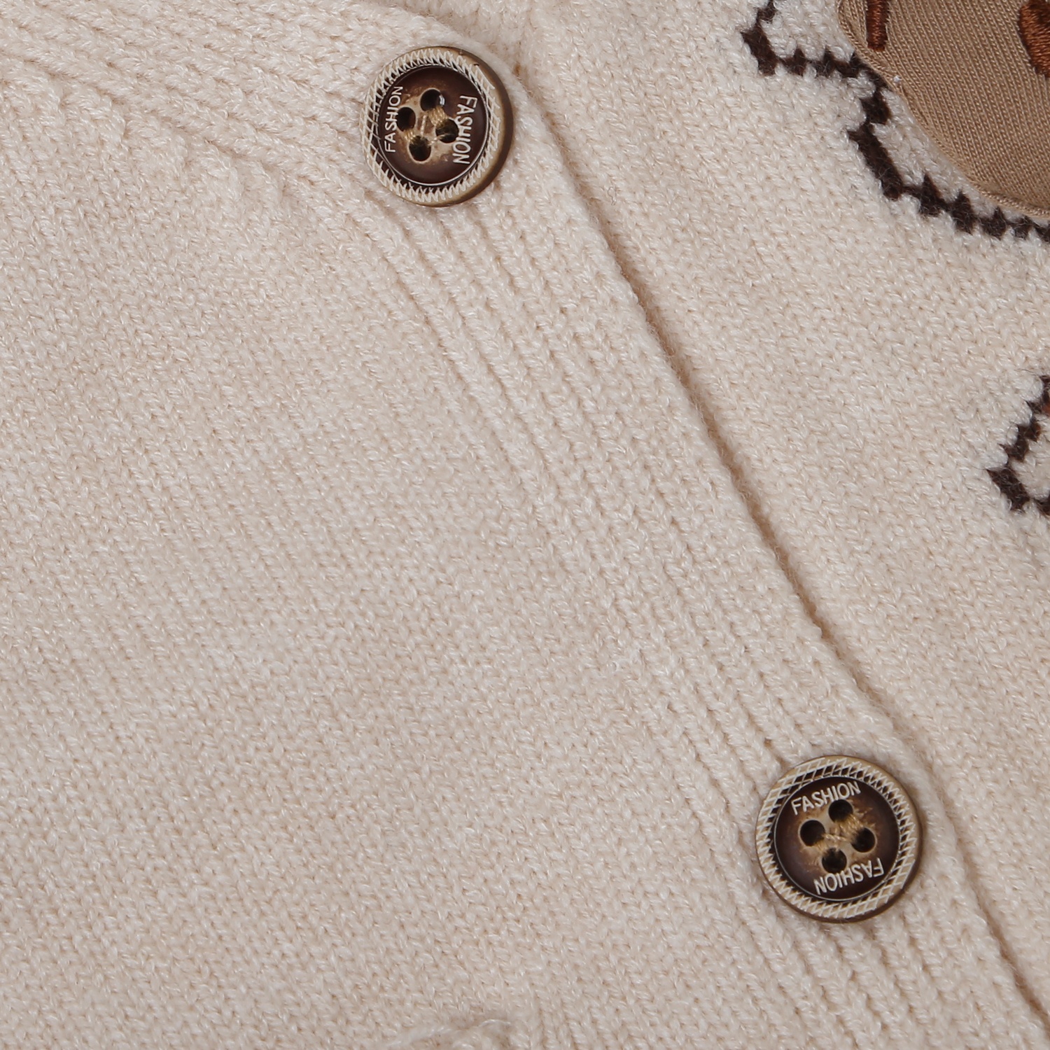 Áo len gile bé trai Mamago gắn 3 gấu 25M-G13 (Be) hình 2