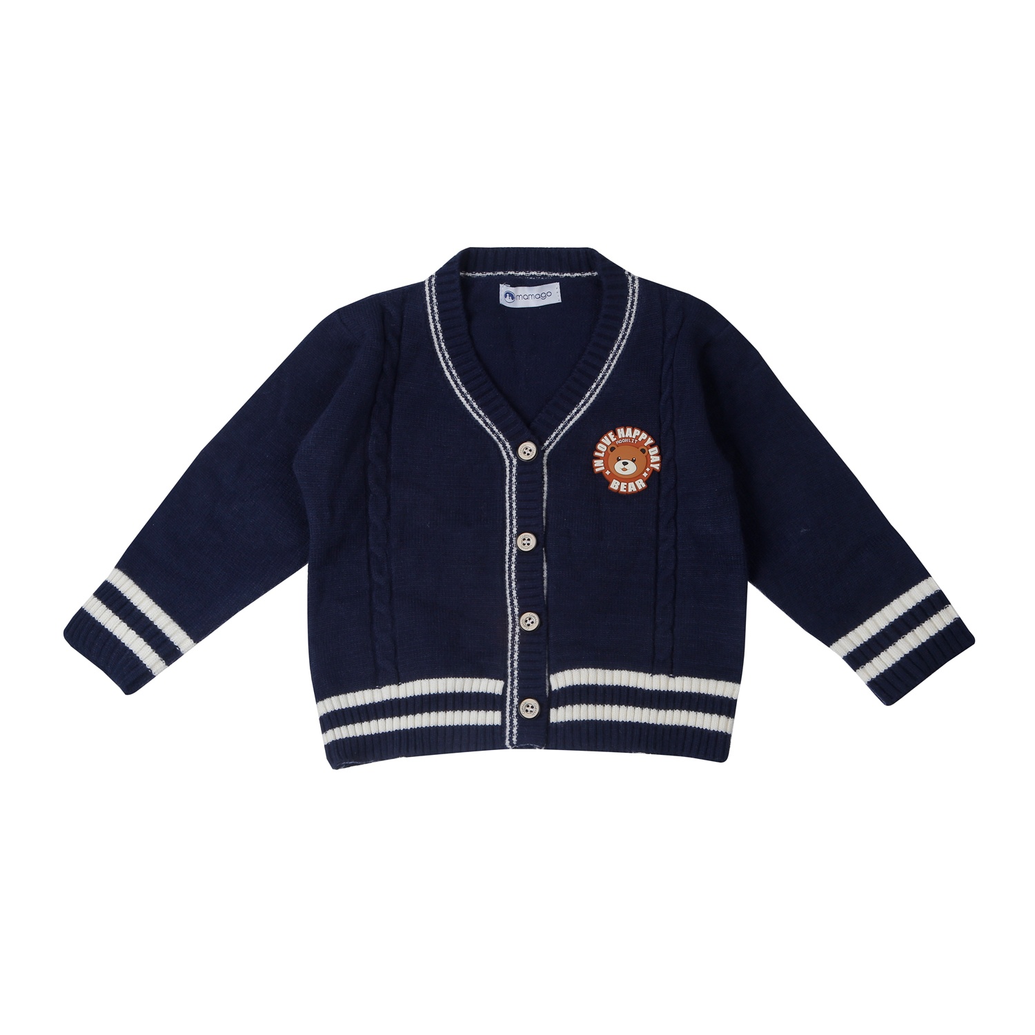 Áo len Mamago basic gắn gấu 25M-A03 (Tím)