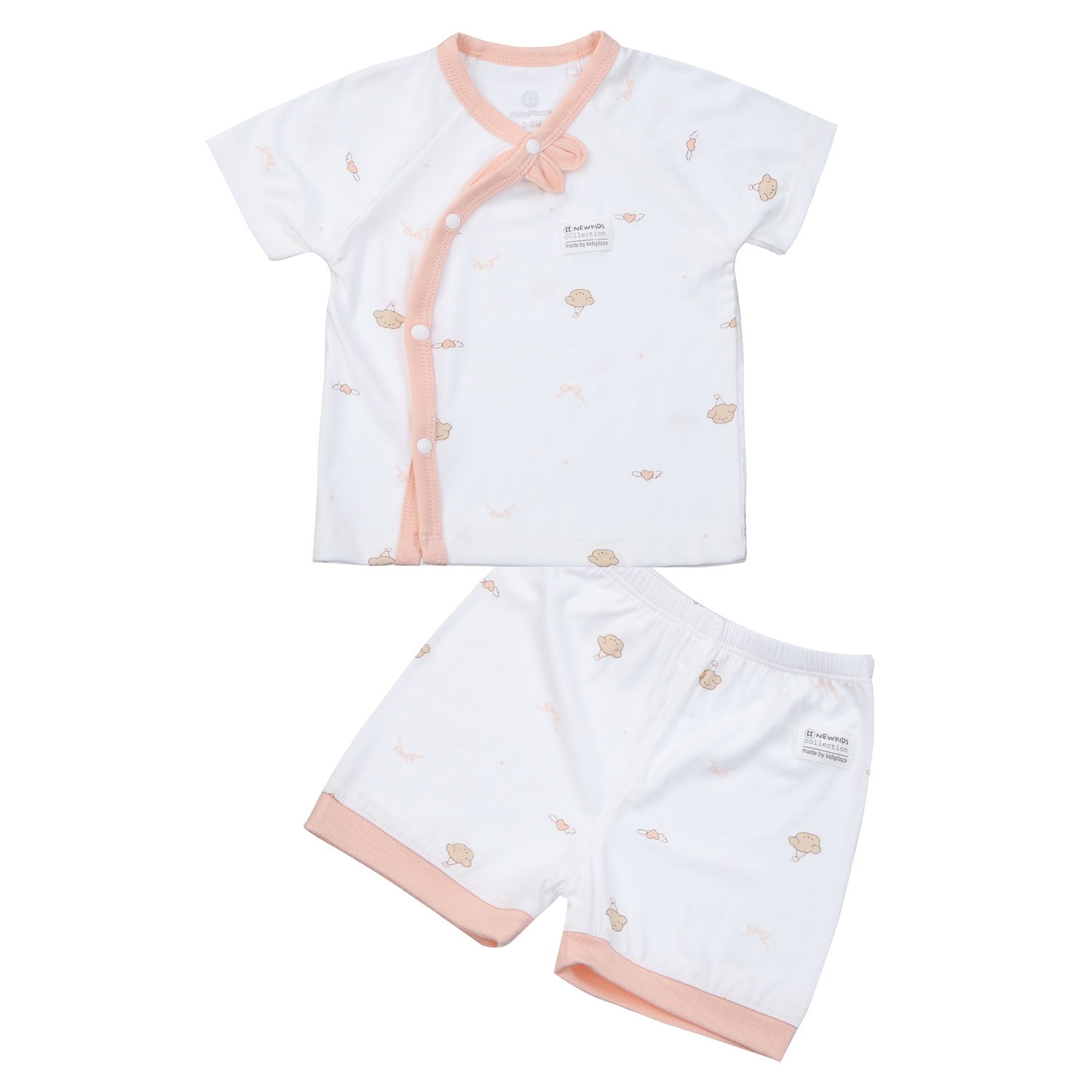 Bộ cộc cài lệch KidsPlaza Otis ND25H (Trắng hồng) hình 1