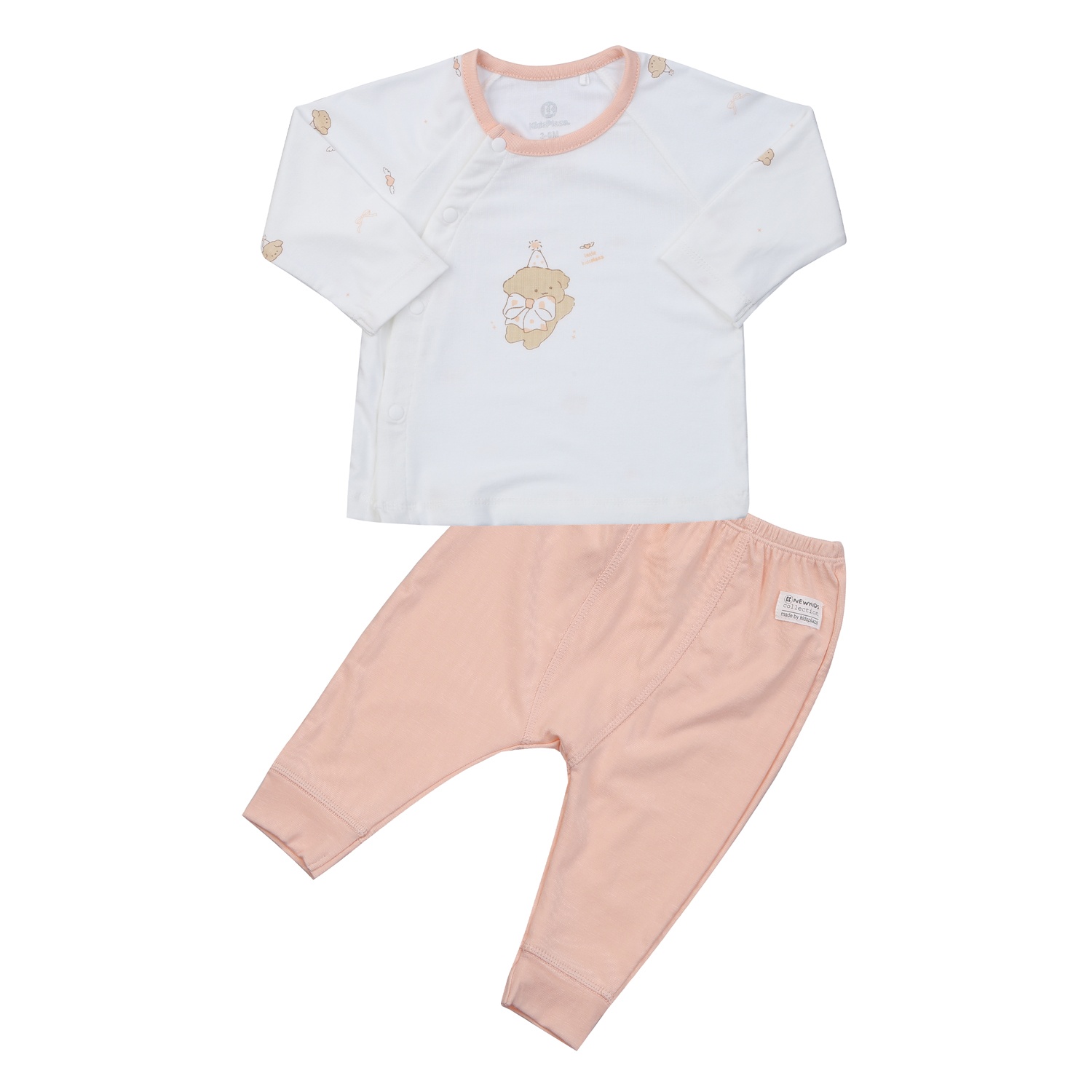 Bộ quần áo sơ sinh cài lệch KidsPlaza Otis ND25H (Trắng hồng) hình 1