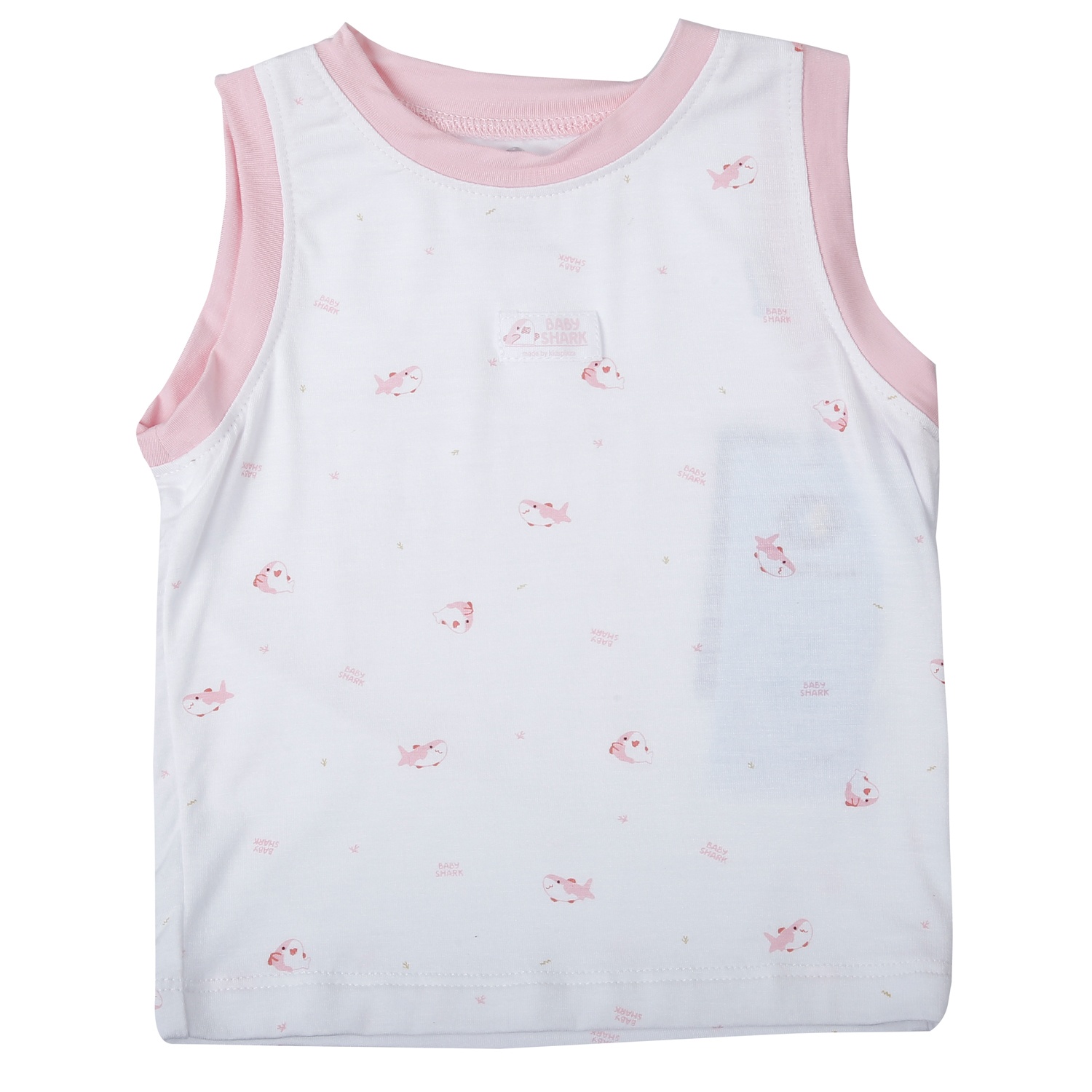 Bộ quần áo ba lỗ KidsPlaza in cá TT25H (Trắng)