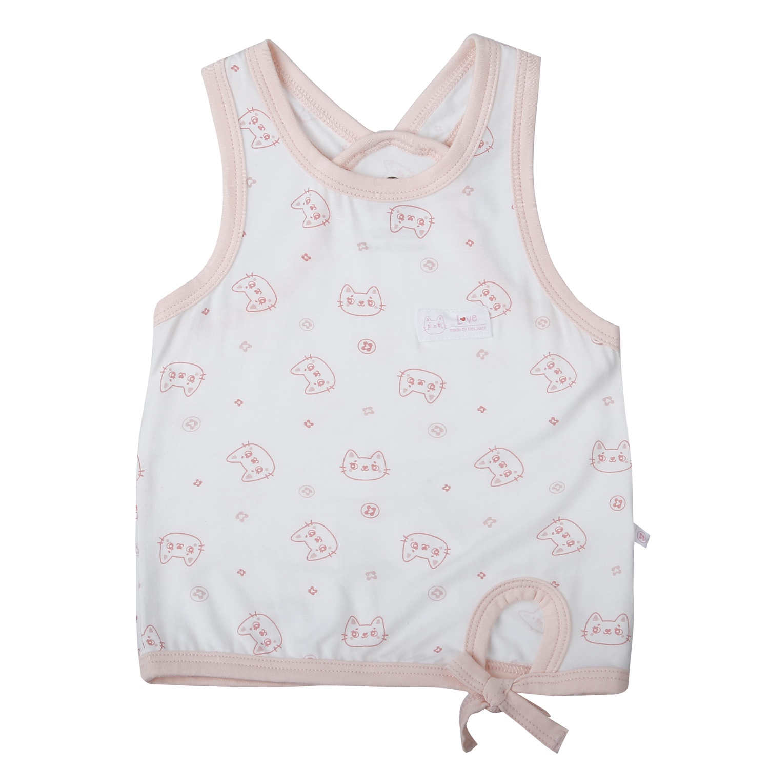 Bộ ba lỗ KidsPlaza in mèo M24H (Trắng hồng)