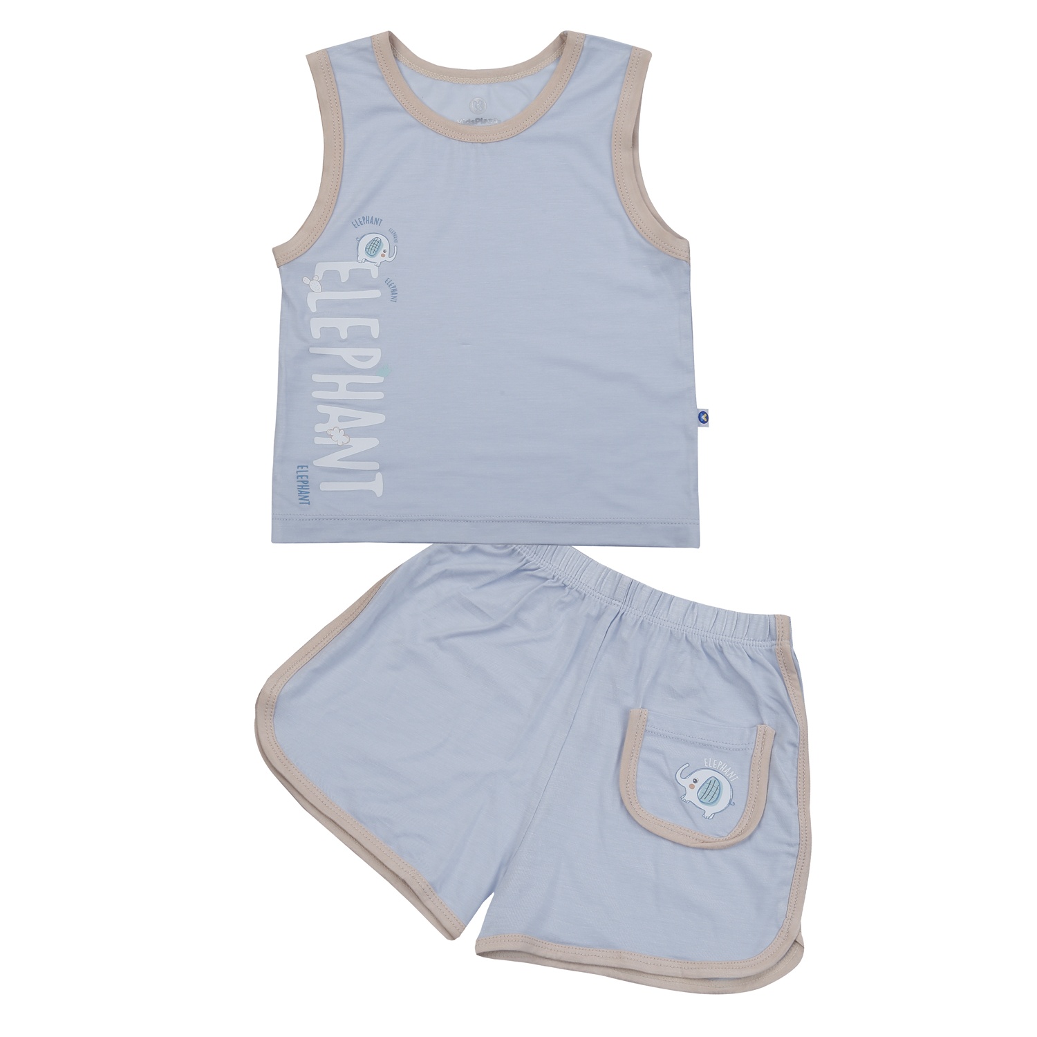 Bộ ba lỗ bé trai KidsPlaza in ELEPHANT HN25H (Xanh) hình 1