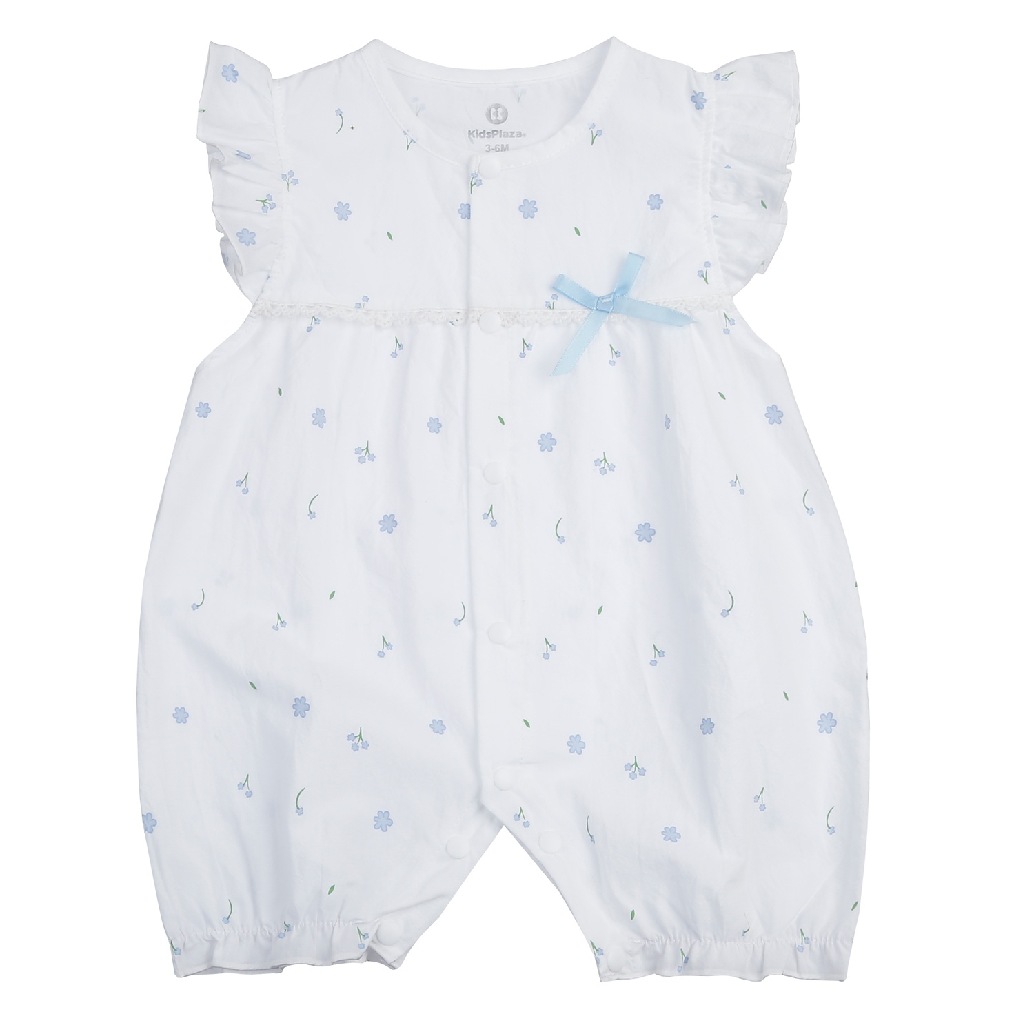 Bộ body cộc bé gái KidsPlaza in hoa HN25H (Trắng xanh)
