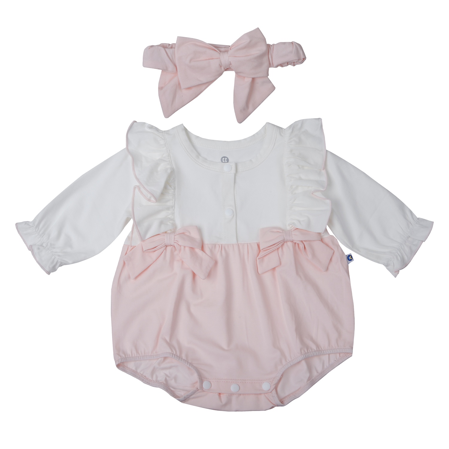 Bộ body dài bé gái KidsPlaza gắn nơ HN25T (Hồng)