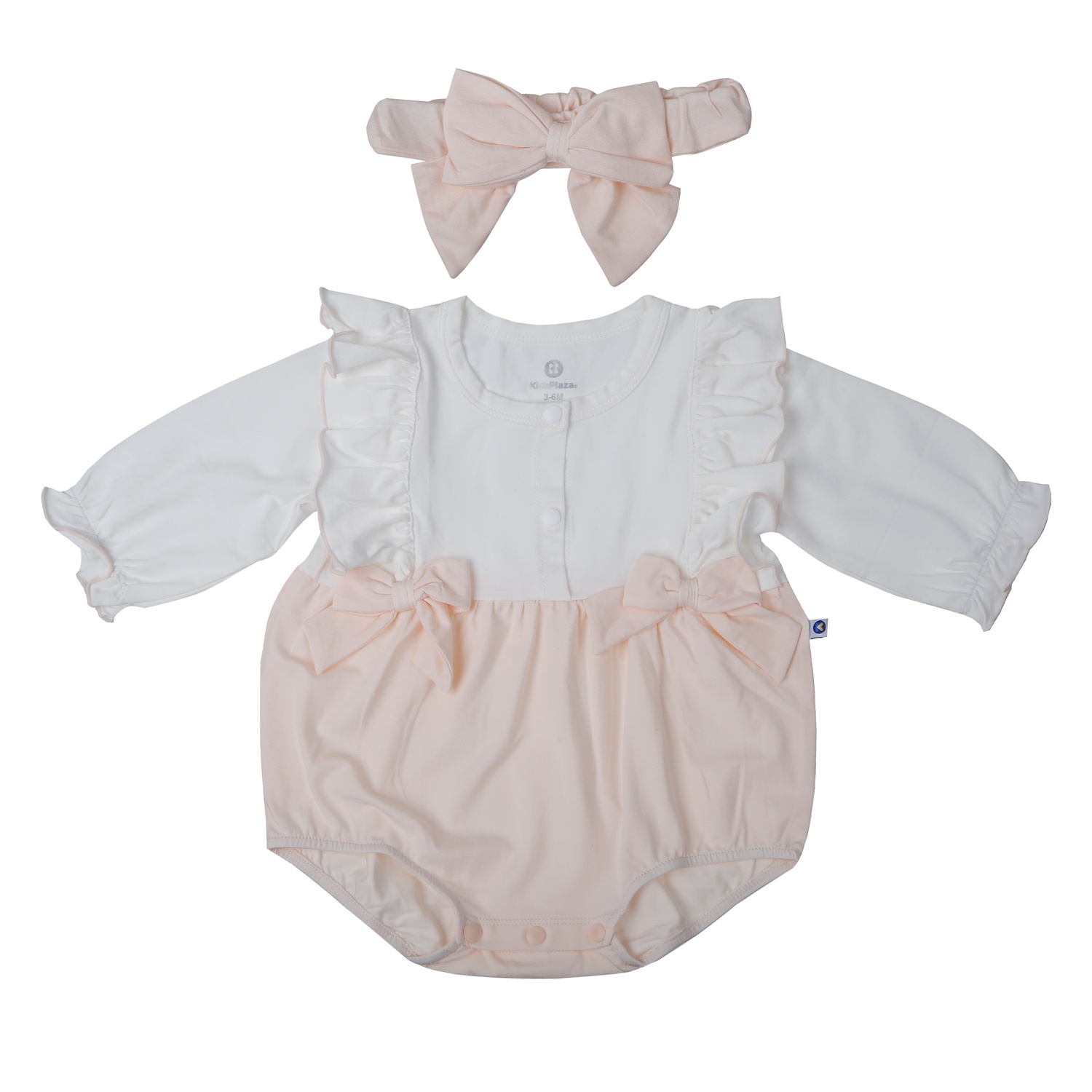 Bộ body dài bé gái KidsPlaza gắn nơ HN25T (Trắng)