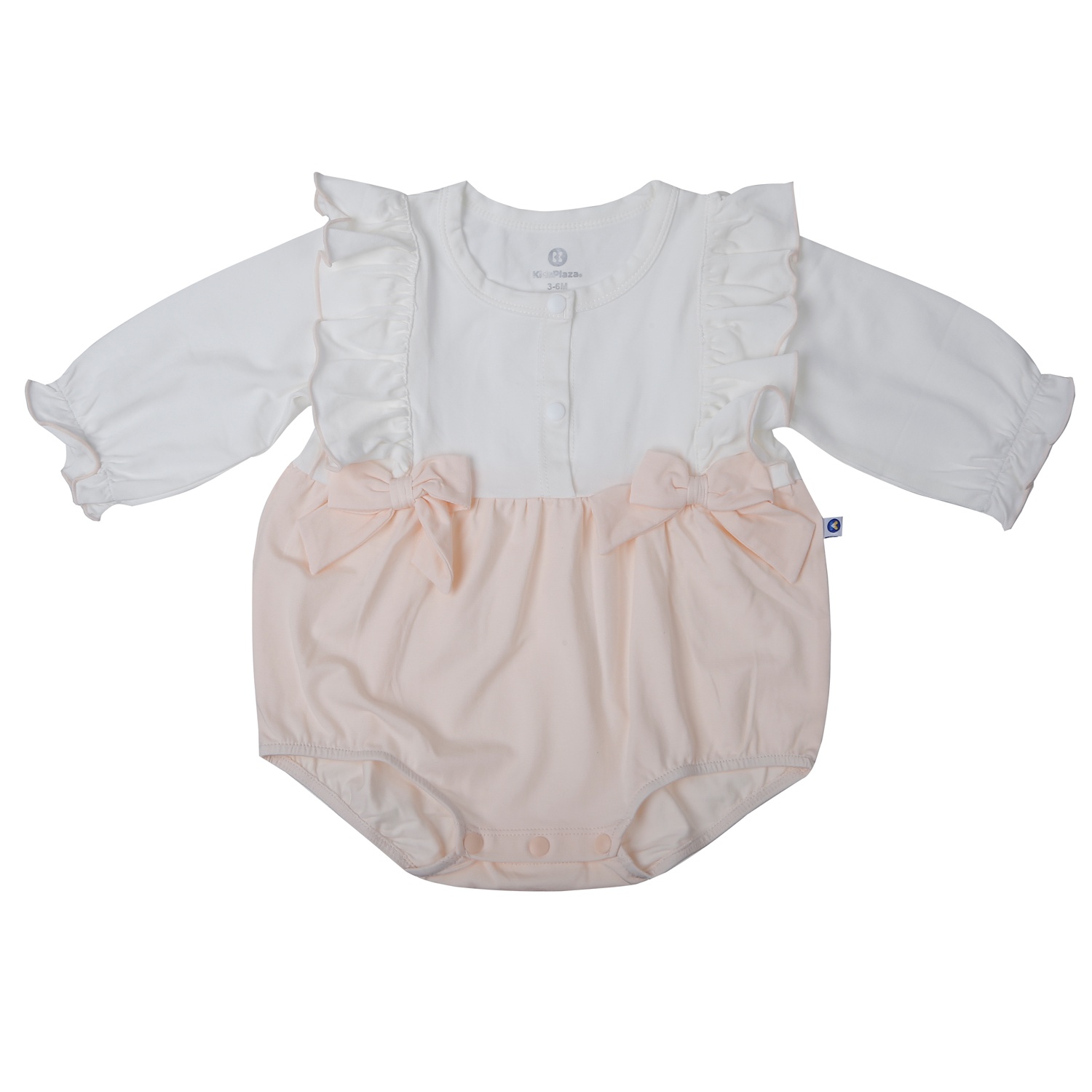 Bộ body dài bé gái KidsPlaza gắn nơ HN25T (Trắng)