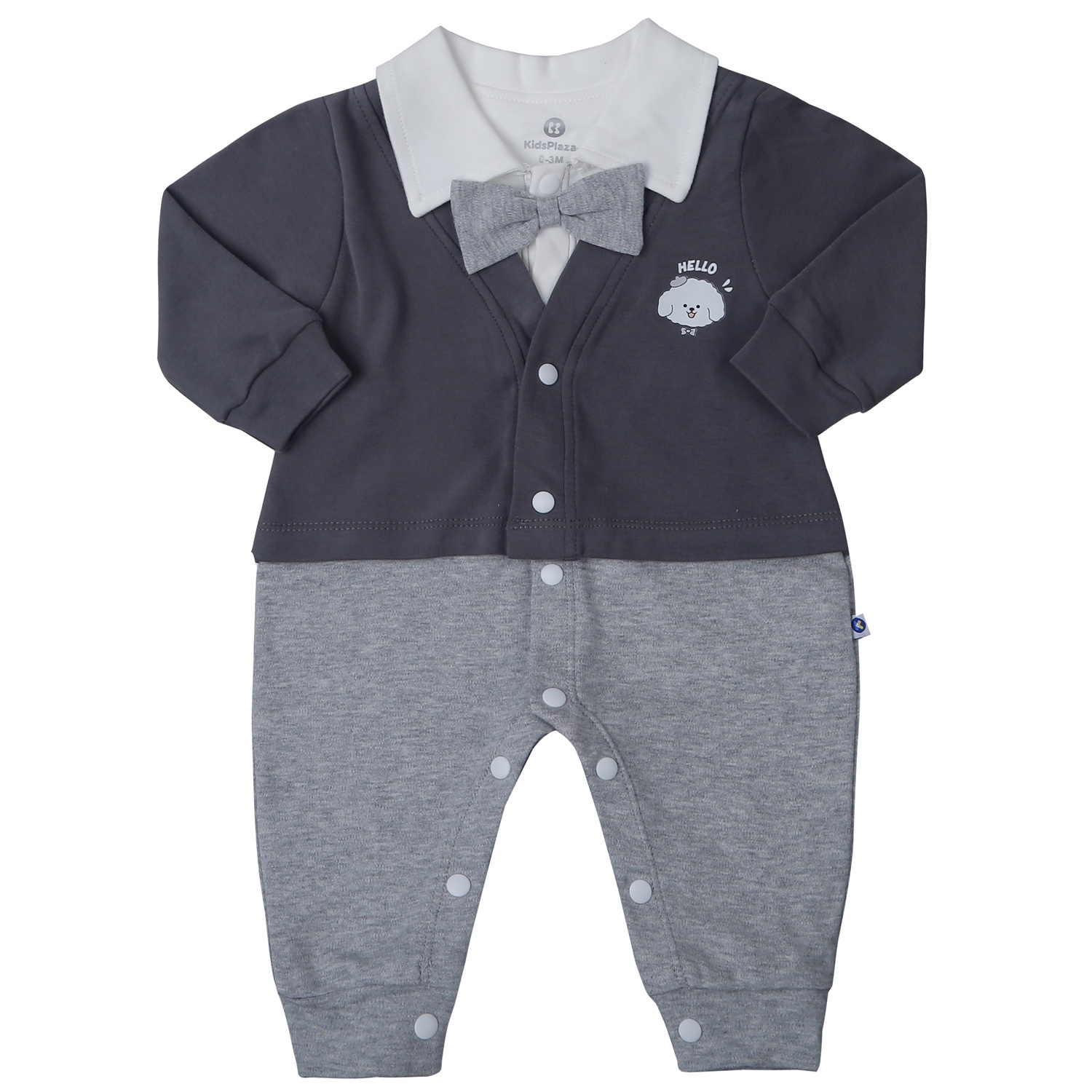 Bộ body dài bé trai KidsPlaza in cún HN25T (Màu xám)