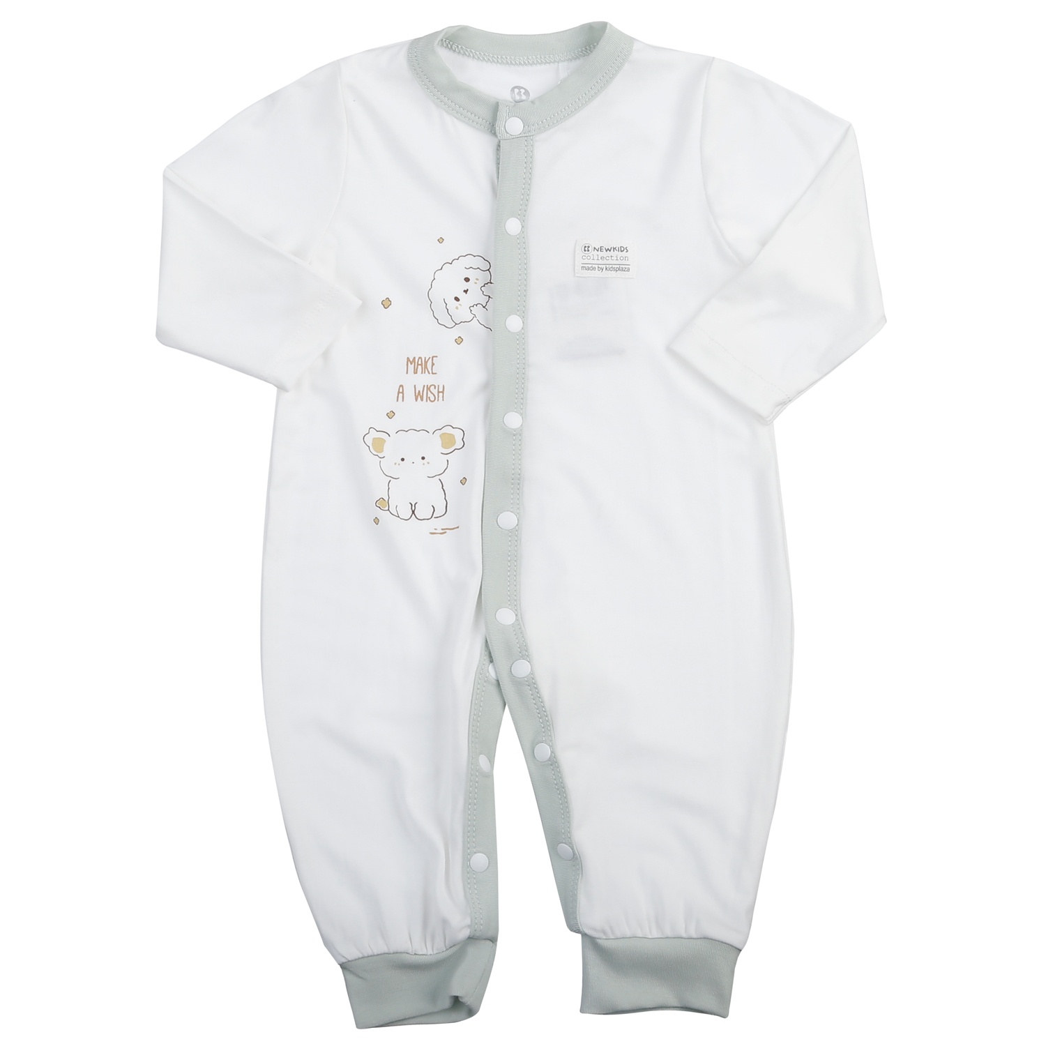 Bộ body dài cài giữa KidsPlaza Otis in cún ND25T (Trắng xanh)