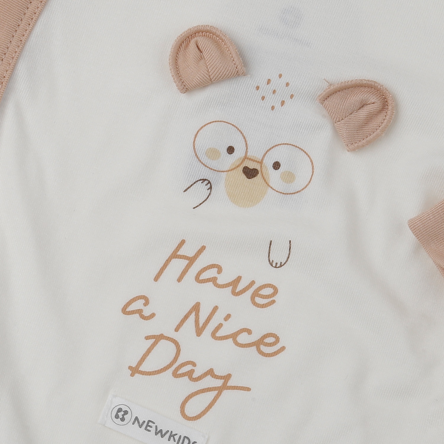 Bộ body dài cài lệch KidsPlaza Otis in gấu ND25T (Be) hình 2