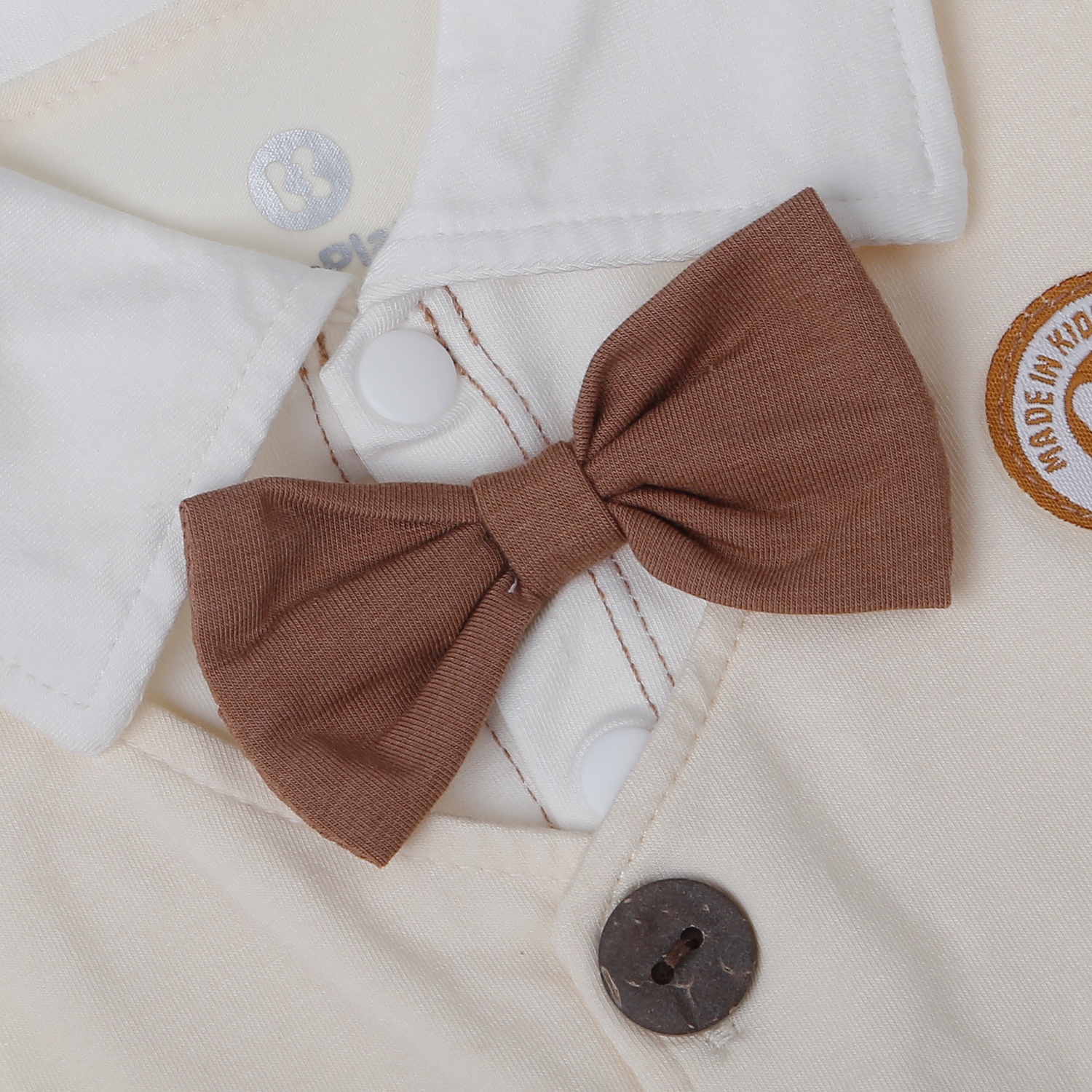 Bộ body dài tay bé trai Kidsplaza gile 3 khuy HN25T (Nâu be) 