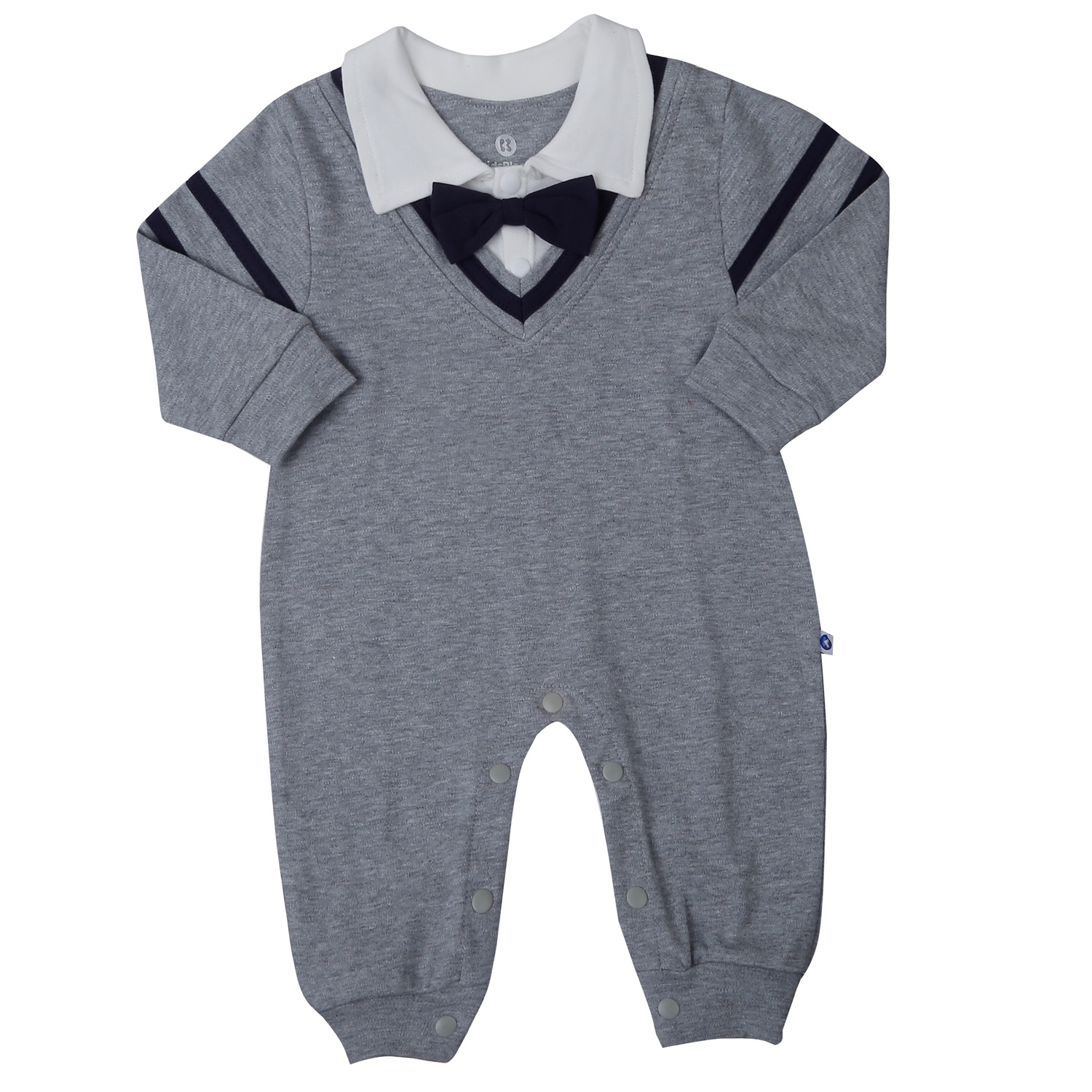 Bộ body dài tay bé trai KidsPlaza sọc tay HN25T (Xám)