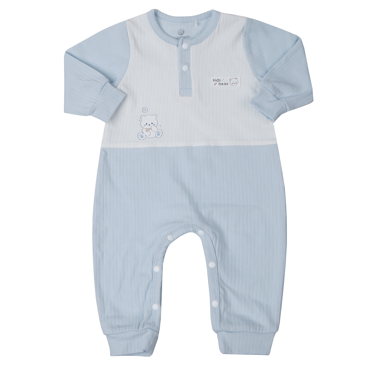 Bộ body dài tay KidsPlaza kẻ tăm ND25T (Trắng xanh)