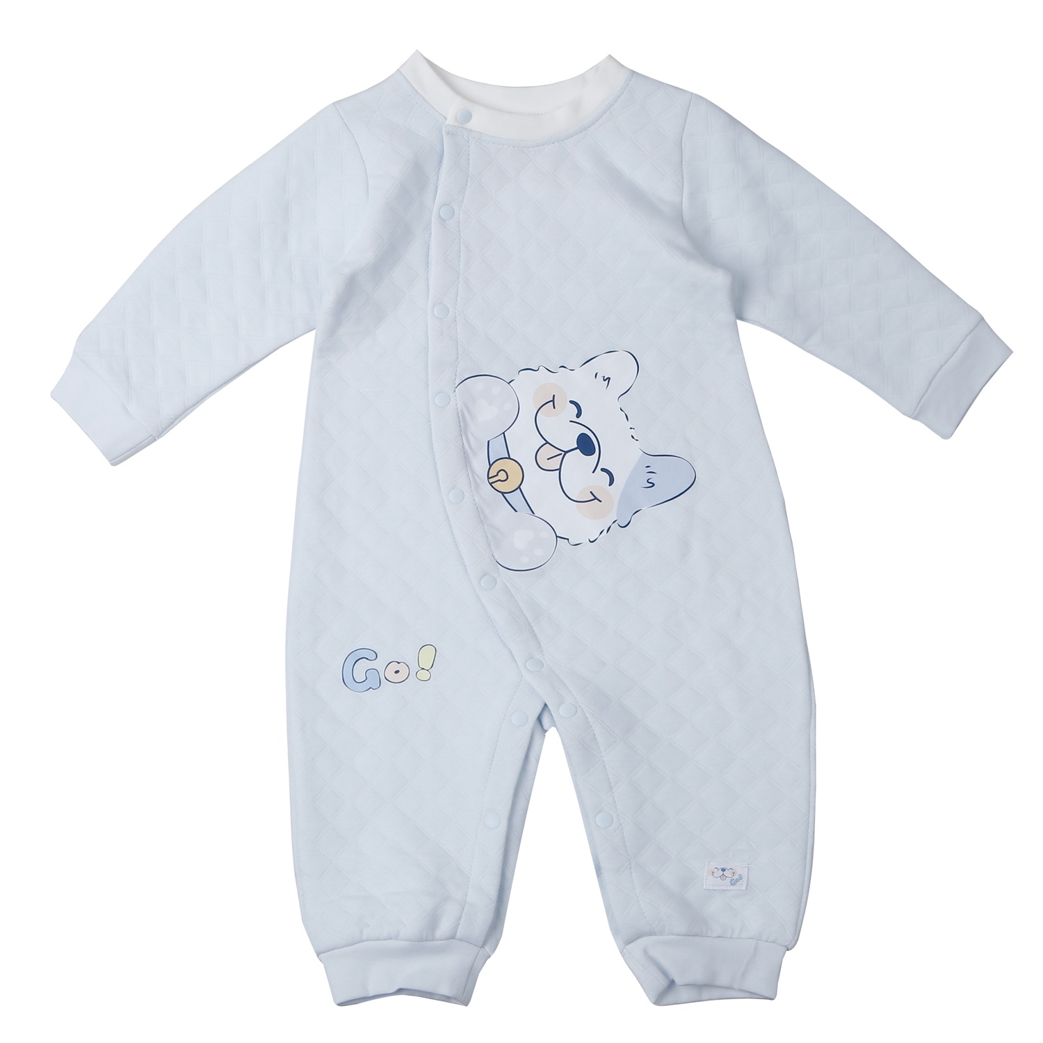 Bộ body dài tay trần bông cài lệch KidsPlaza M25D (Xanh)