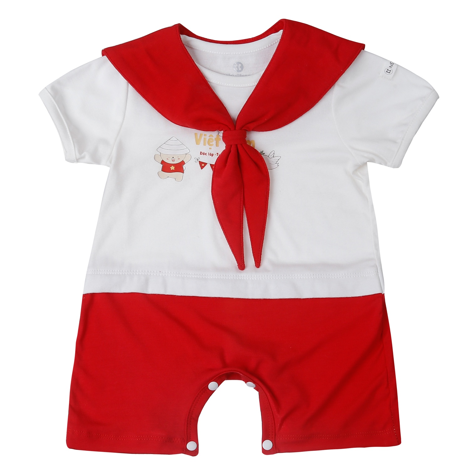 Bộ body KidsPlaza Otis có yếm in Việt Nam ND25 (Đỏ)