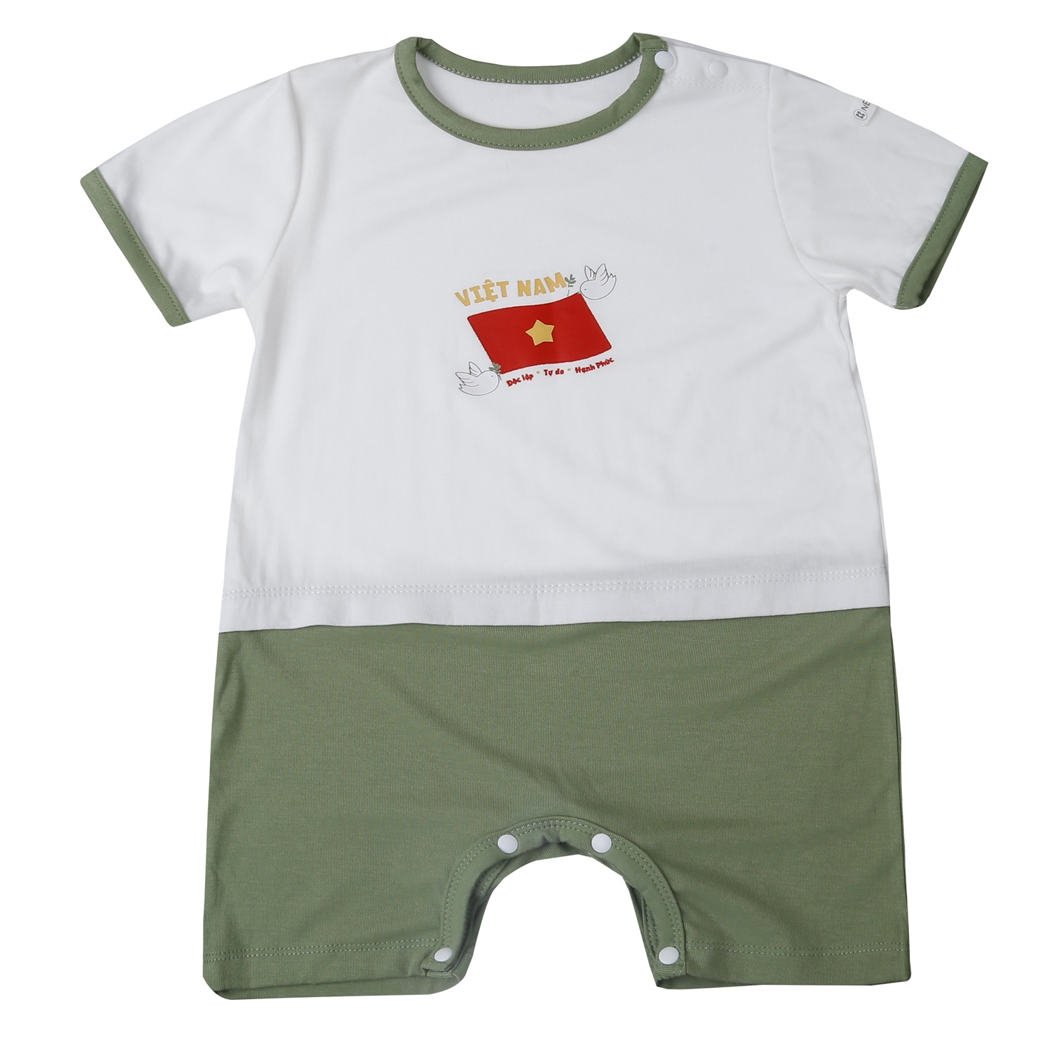 Bộ body KidsPlaza Otis có yếm in Việt Nam ND25 (Xanh)