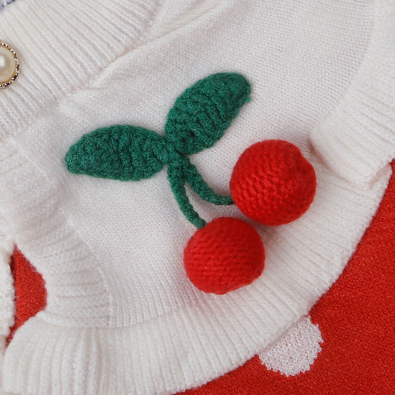 Áo len gile sơ sinh Mamago ND19 (Hồng đậm) Bộ body len bé gái Mamago choàng gắn Cherry 25M-BL04 (Đỏ)