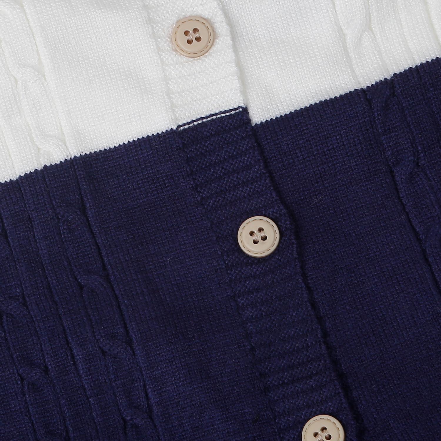 Bộ body len bé trai Mamago gắn gấu 25M-BL03 (Trắng xanh)