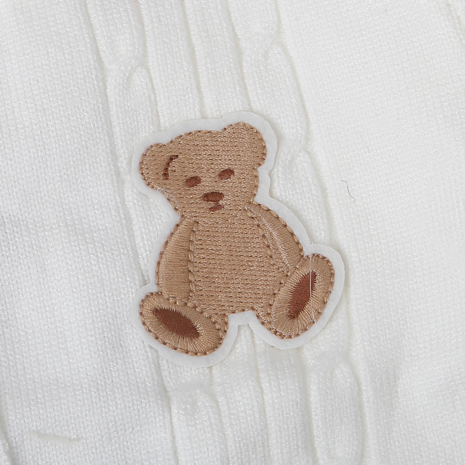 Bộ body len bé trai Mamago gắn gấu 25M-BL03 (Trắng xanh)