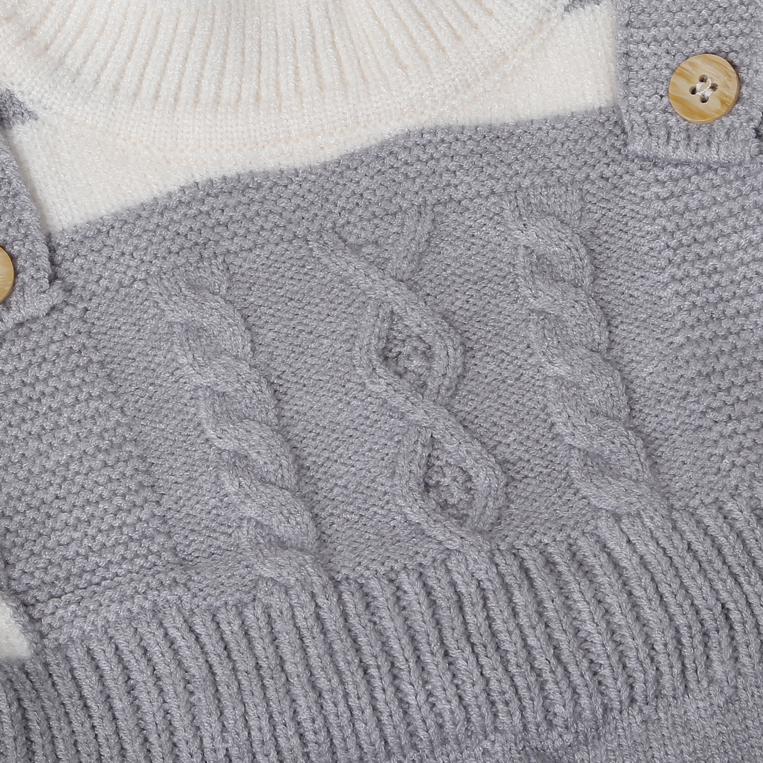 Bộ body len bé trai Mamago yếm kẻ ngang 25M-BL01 (Ghi)