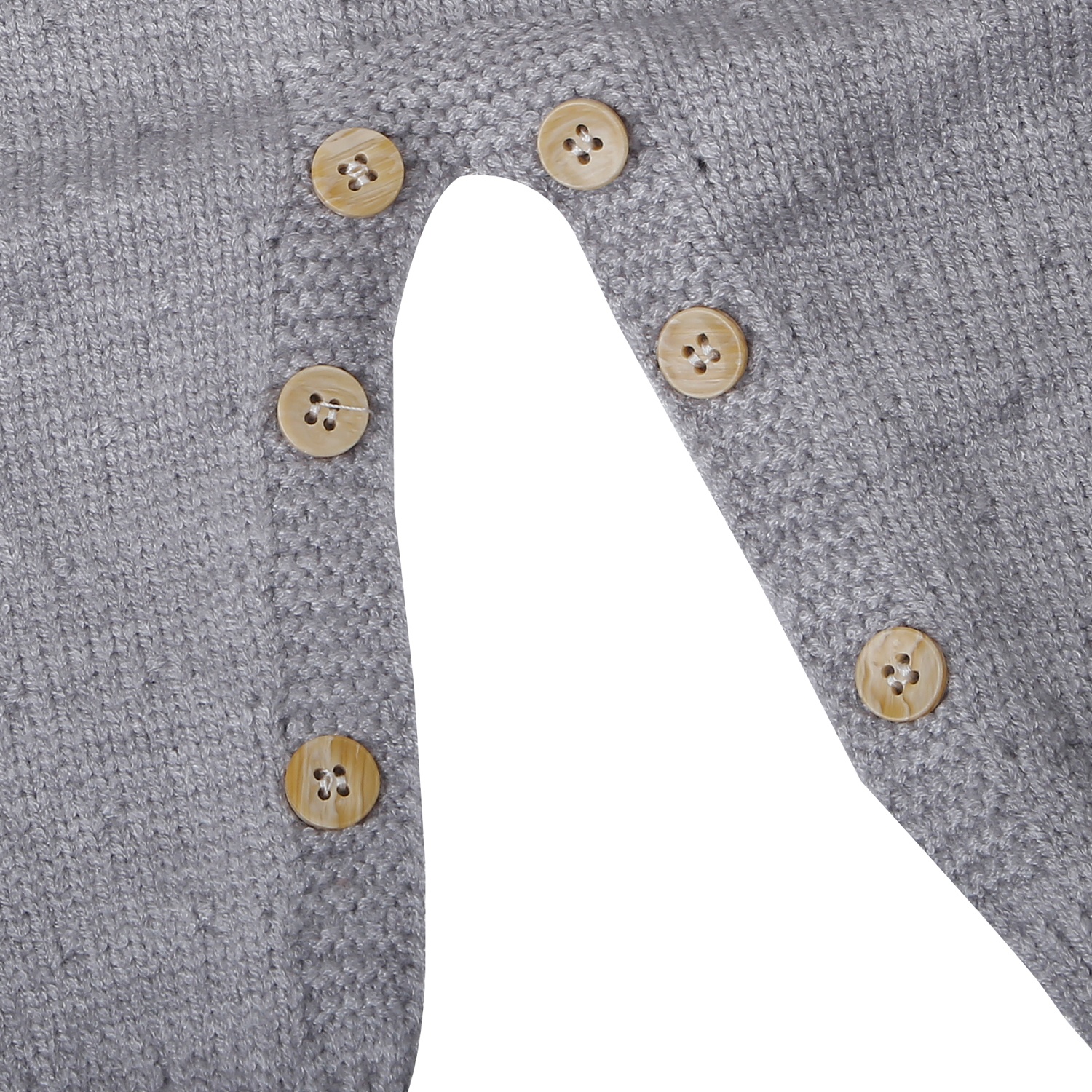 Bộ body len bé trai Mamago yếm kẻ ngang 25M-BL01 (Ghi)