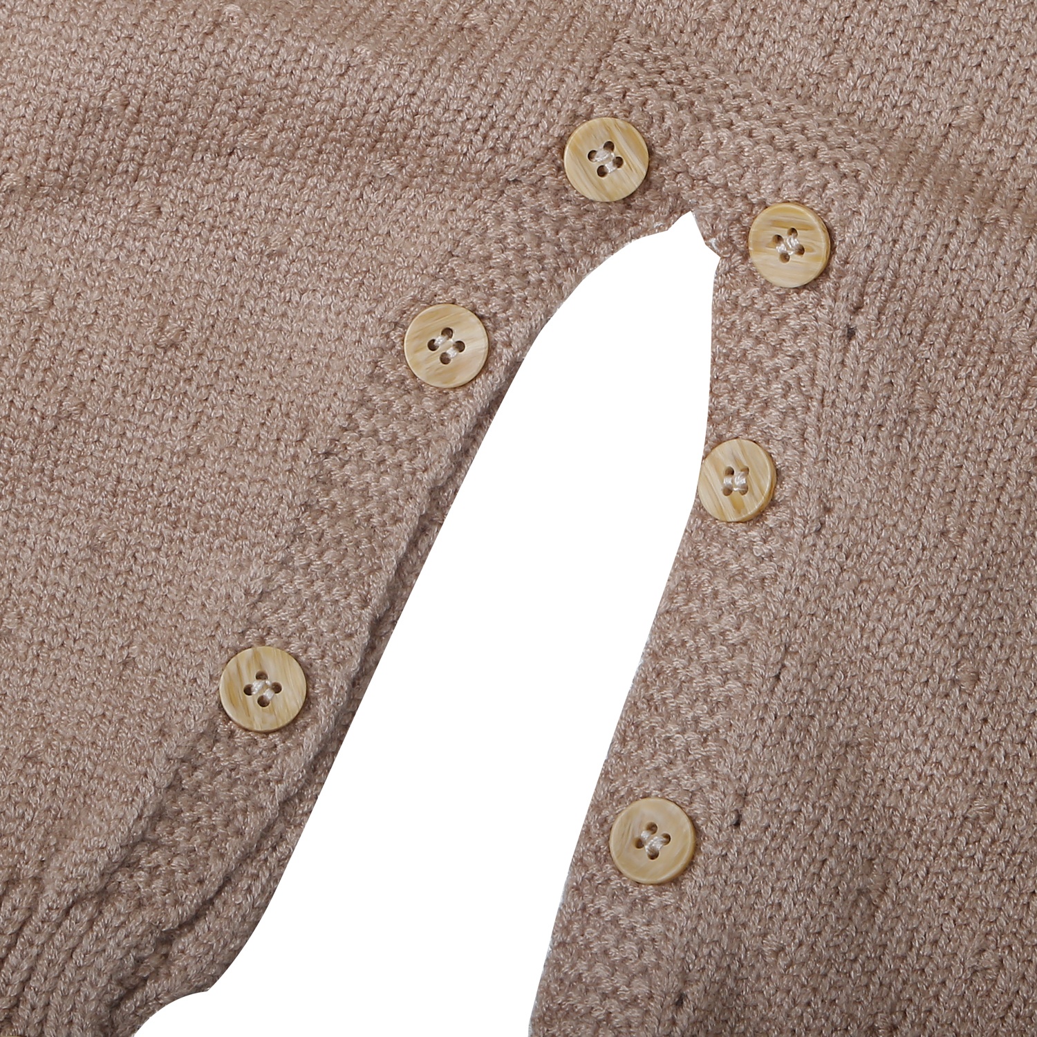 Bộ body len bé trai Mamago yếm kẻ ngang 25M-BL01 (Nâu)