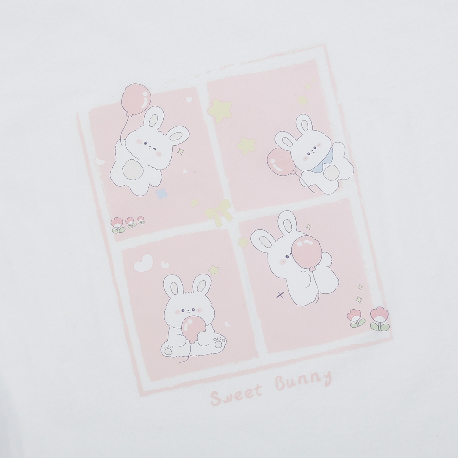 Bộ cộc bé gái KidsPlaza đính nơ thỏ HN25H (Trắng) hình 3