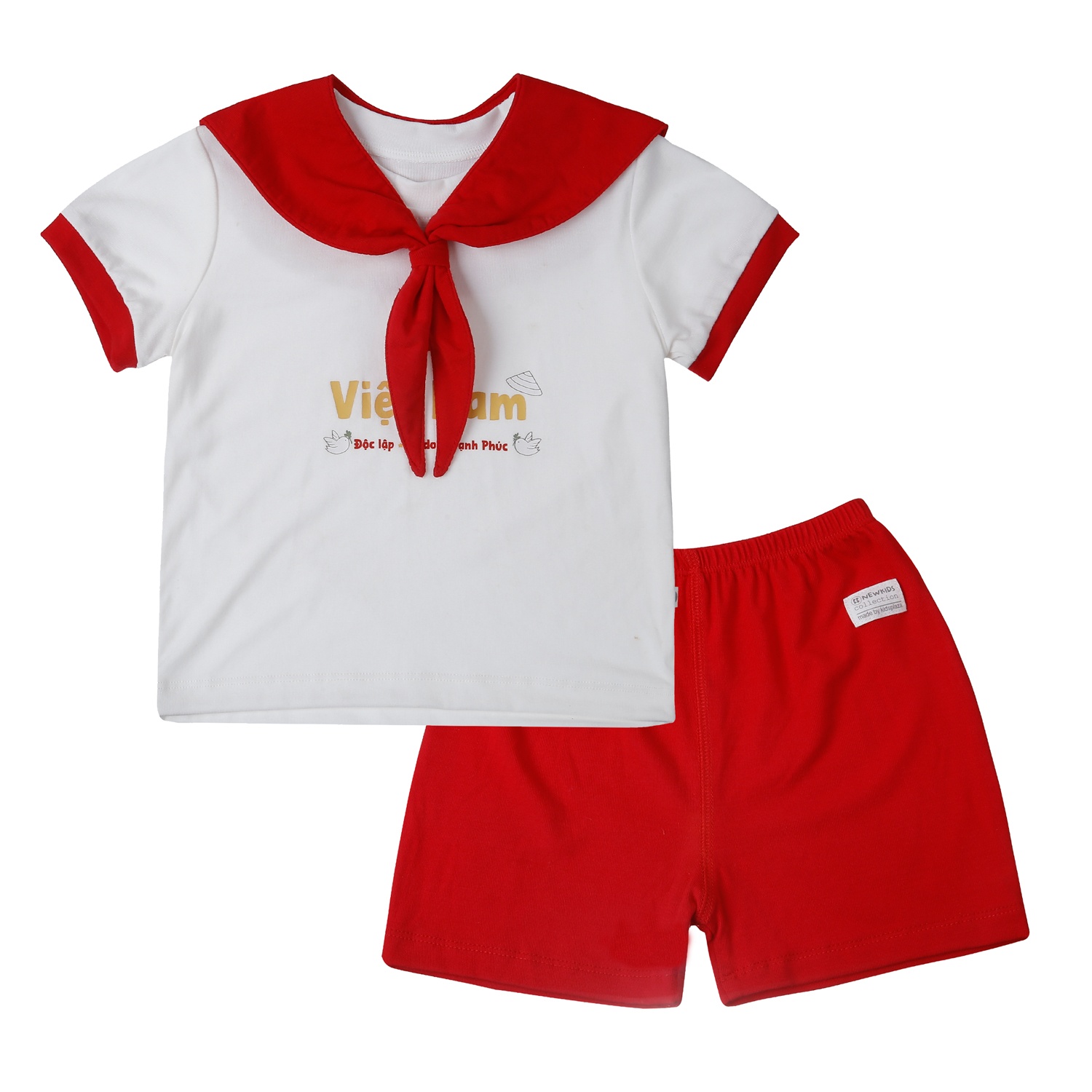 Bộ cộc KidsPlaza Otis có yếm in Việt Nam ND25 (Đỏ)