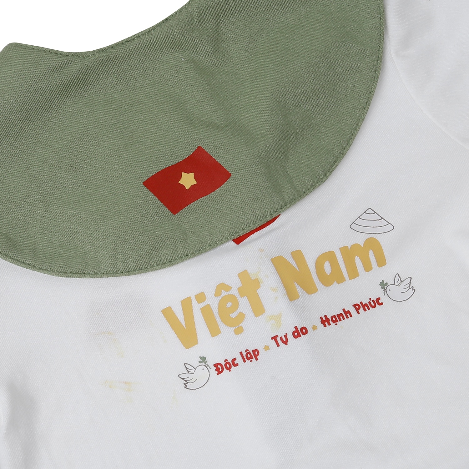 Bộ cộc KidsPlaza Otis có yếm in Việt Nam ND25 (Xanh)