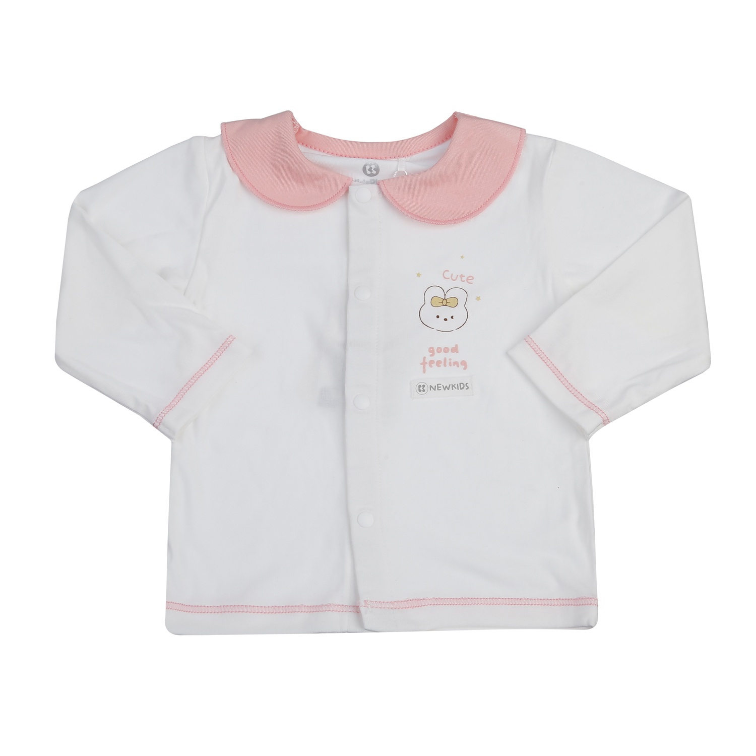 Bộ dài cài giữa KidsPlaza Otis in thỏ ND25T (Trắng hồng)