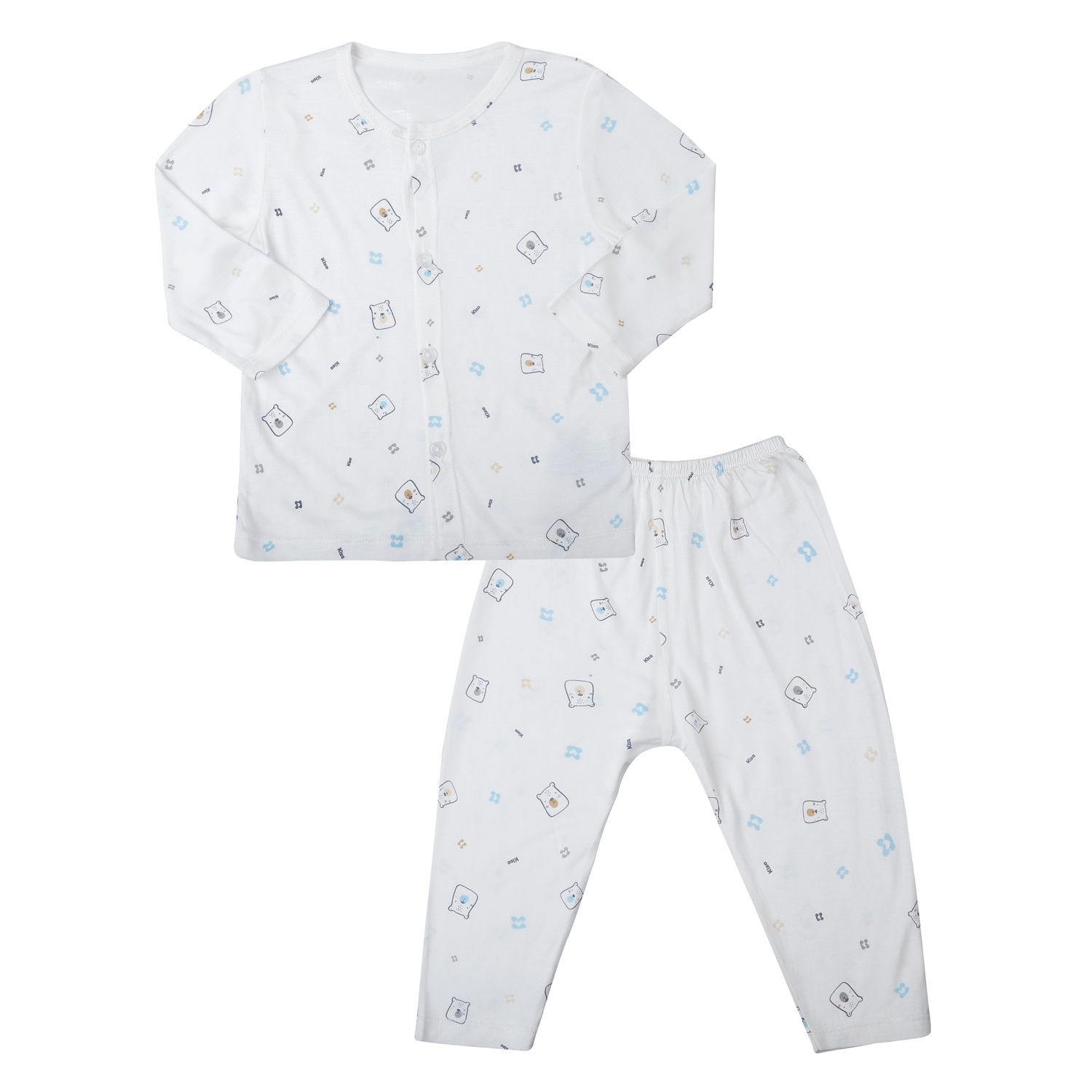 Bộ dài cài giữa Kiza in gấu BA25H (Trắng) hình 1