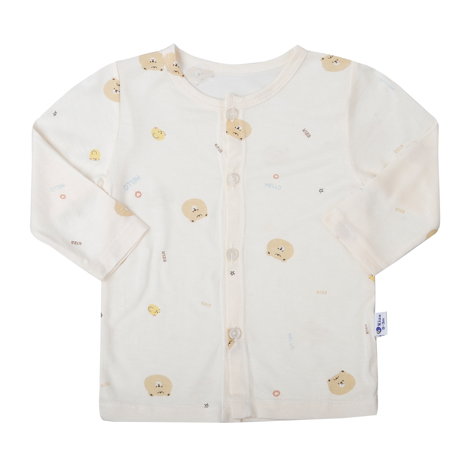 Bộ dài cài giữa Kiza in gấu BA25H ( Vàng)