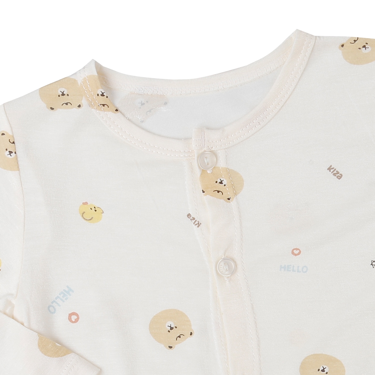 Bộ dài cài giữa Kiza in gấu BA25H ( Vàng)