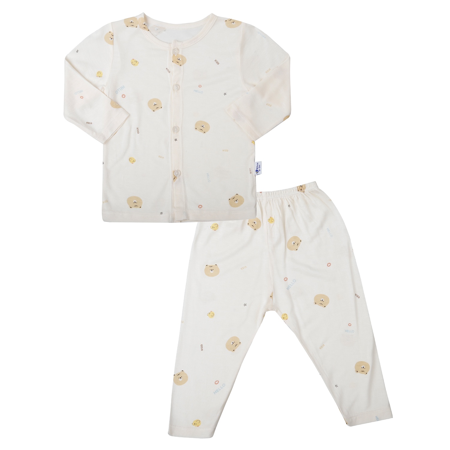 Bộ dài cài giữa Kiza in gấu BA25H ( Vàng)