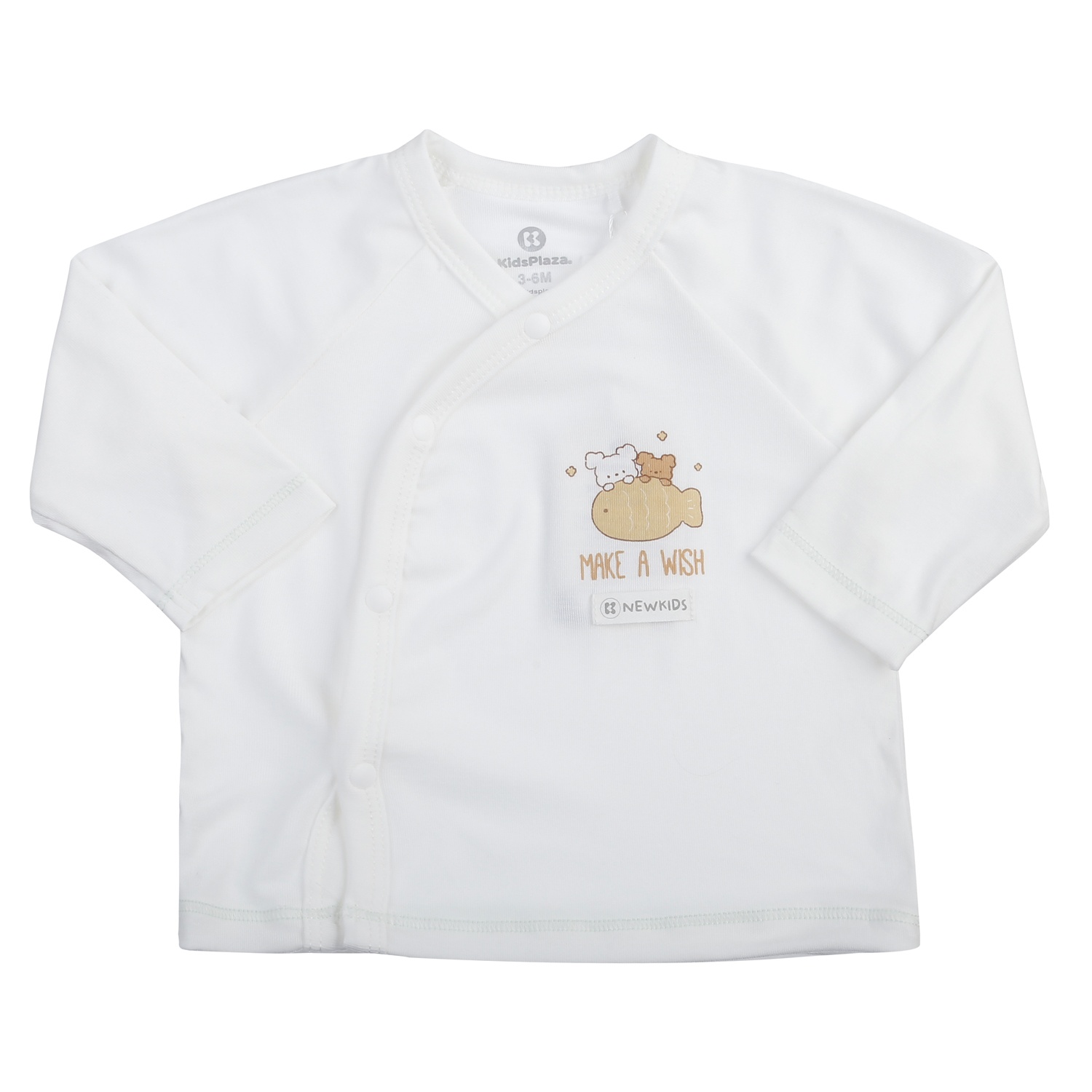 Bộ dài cài lệch KidsPlaza Otis in cá ND25T (Trắng xanh) 