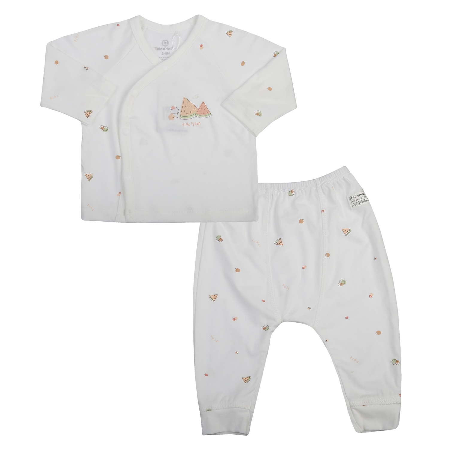  Bộ dài cài lệch KidsPlaza Otis in dưa ND25T (Trắng)