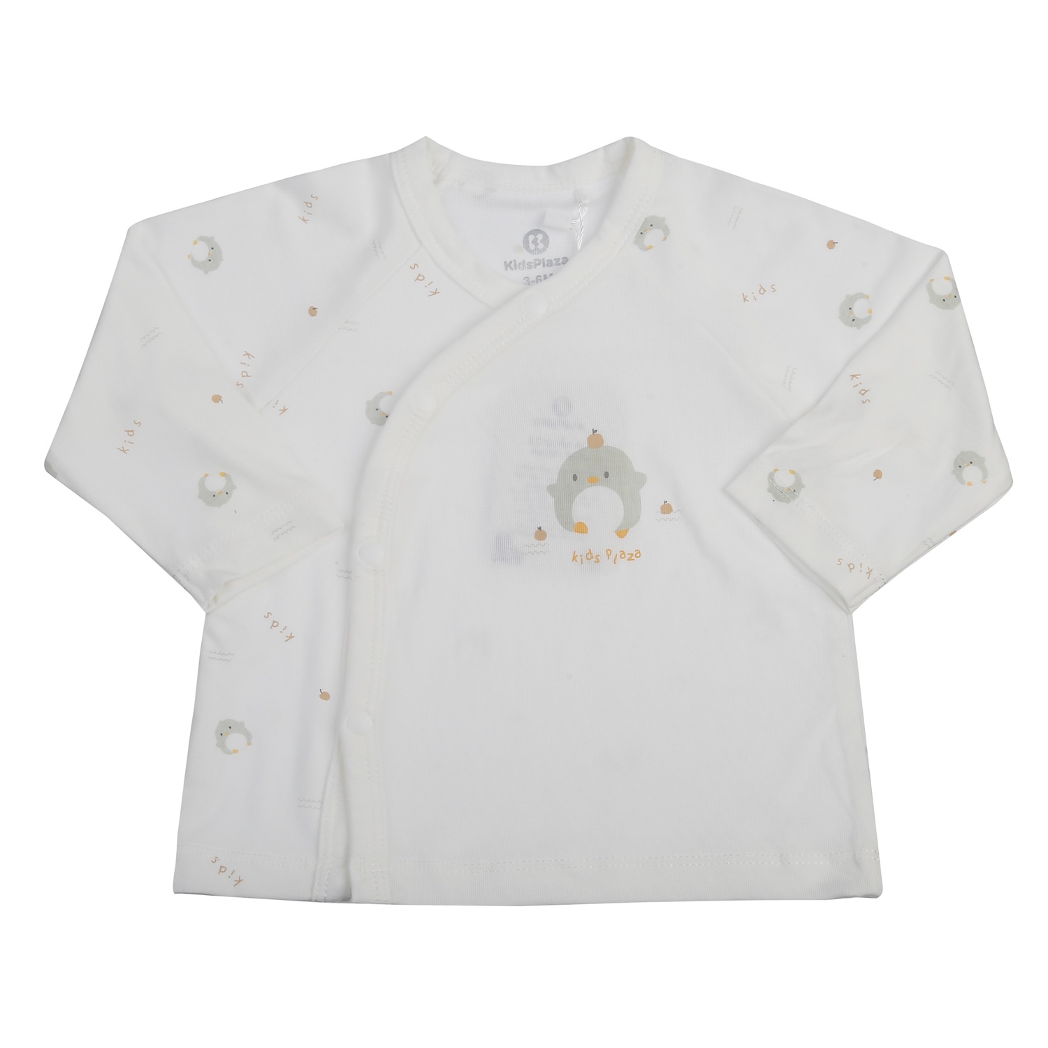 Bộ dài cài lệch KidsPlaza Otis in gà ND25T (Trắng)