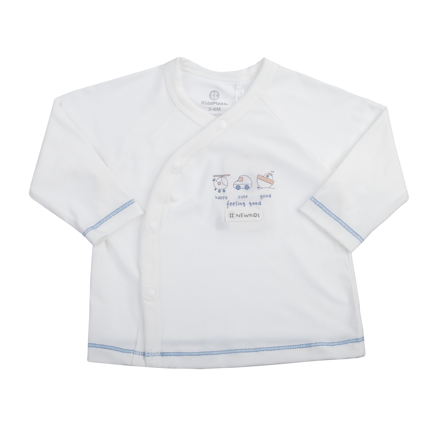  Bộ dài cài lệch KidsPlaza Otis in máy bay ND25T (Trắng xanh)