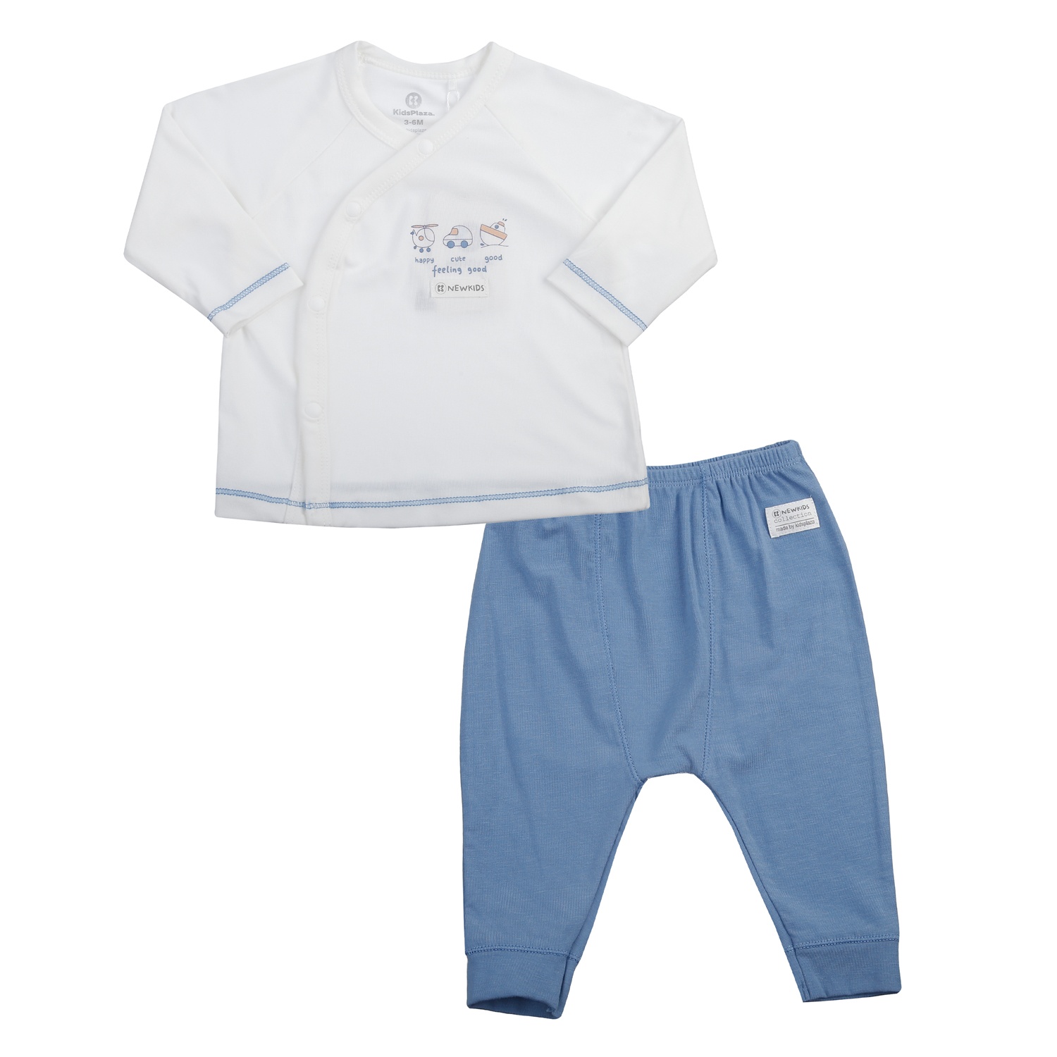  Bộ dài cài lệch KidsPlaza Otis in máy bay ND25T (Trắng xanh)