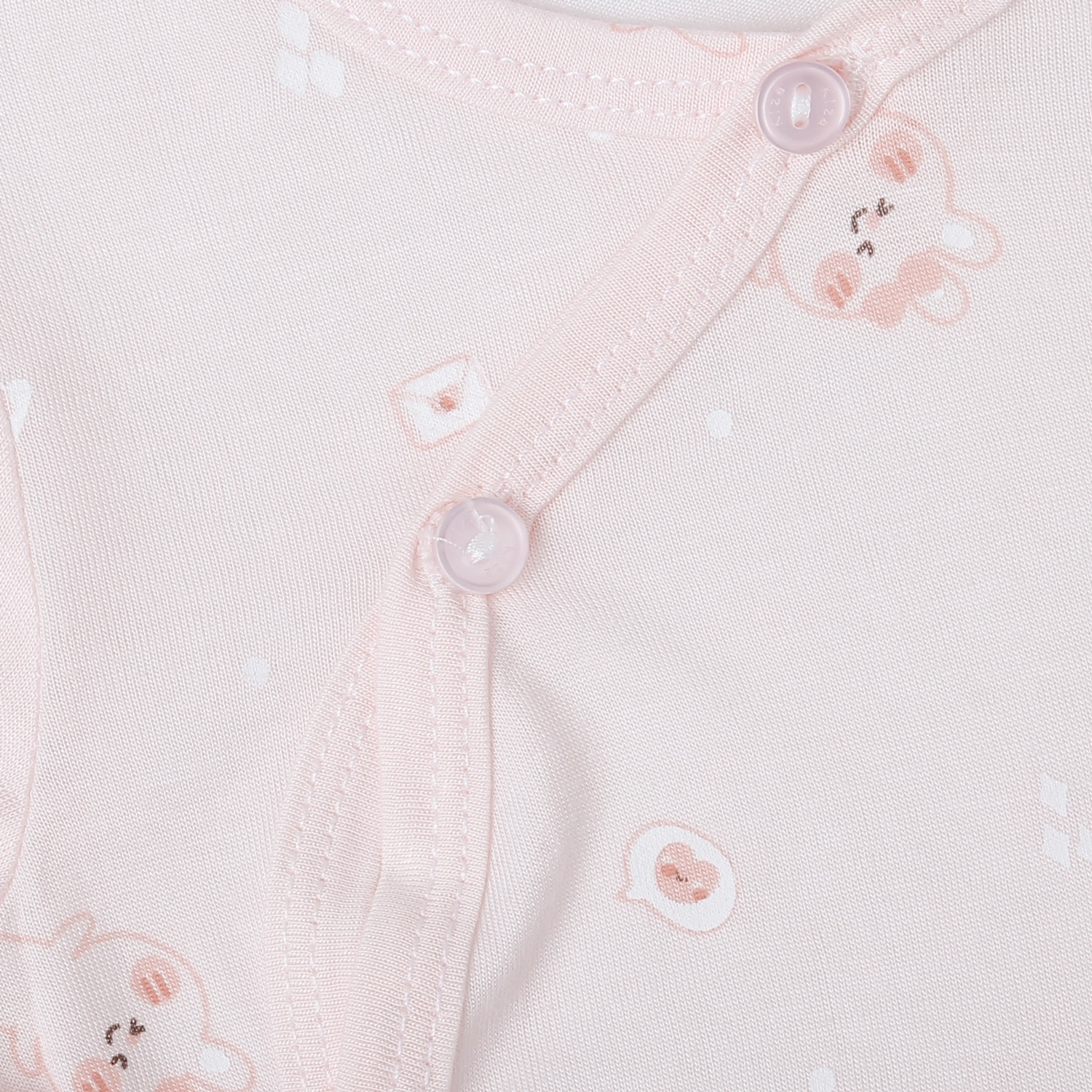 Bộ dài cài lệch Kiza in thỏ BA25H (Hồng) hình 3