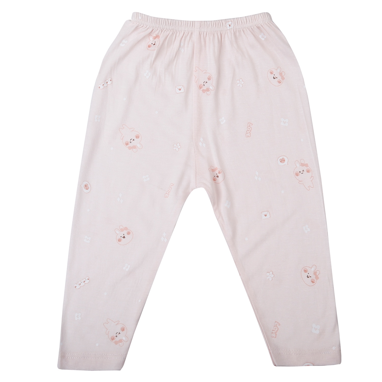 Bộ dài cài lệch Kiza in thỏ BA25H (Hồng)