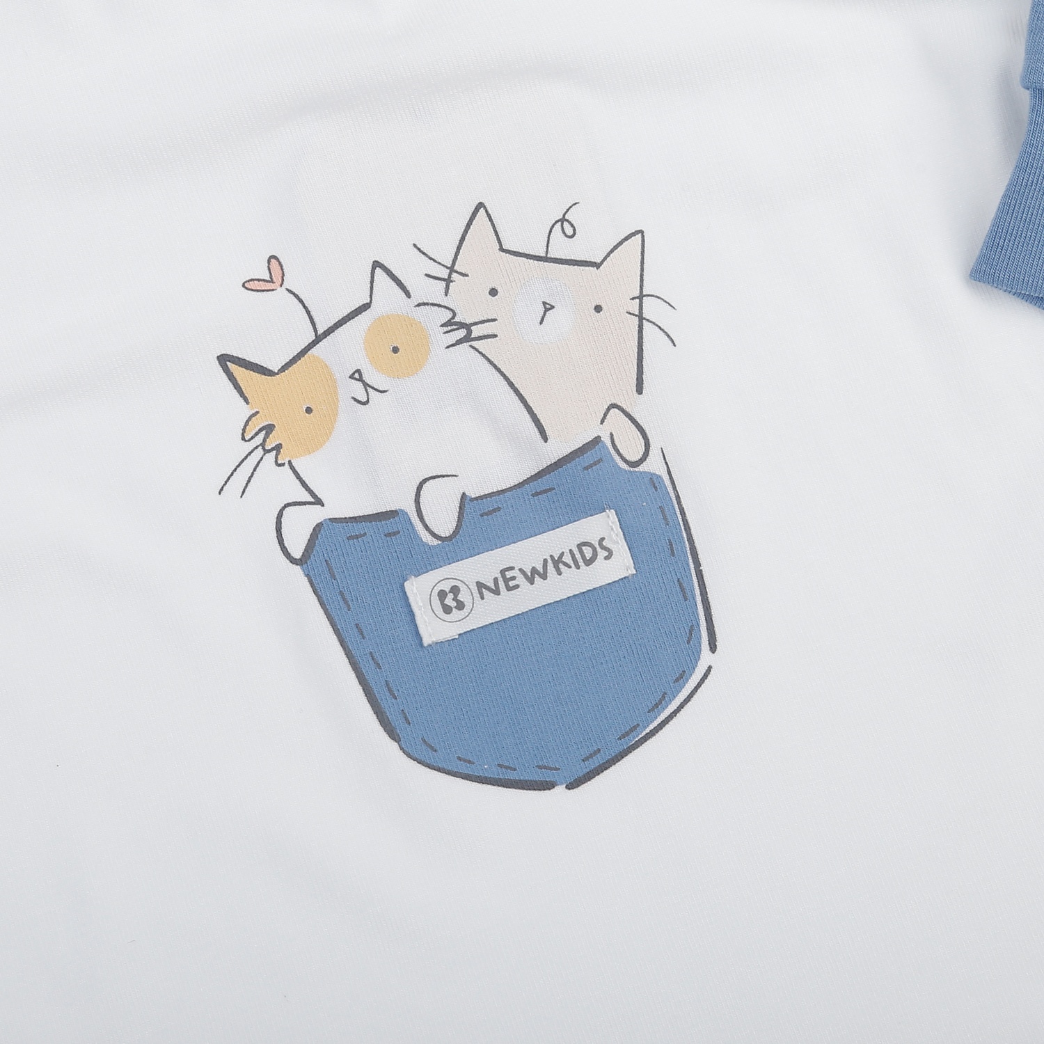 Bộ dài cài vai KidsPlaza Otis in 2 mèo ND25T (Trắng xanh)