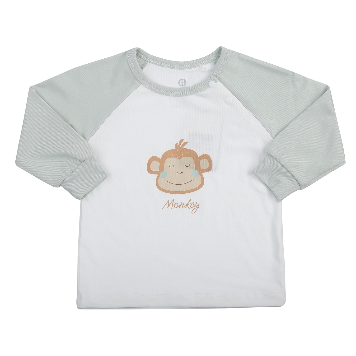 Bộ dài cài vai KidsPlaza Otis in khỉ ND25T (Trắng xanh) 